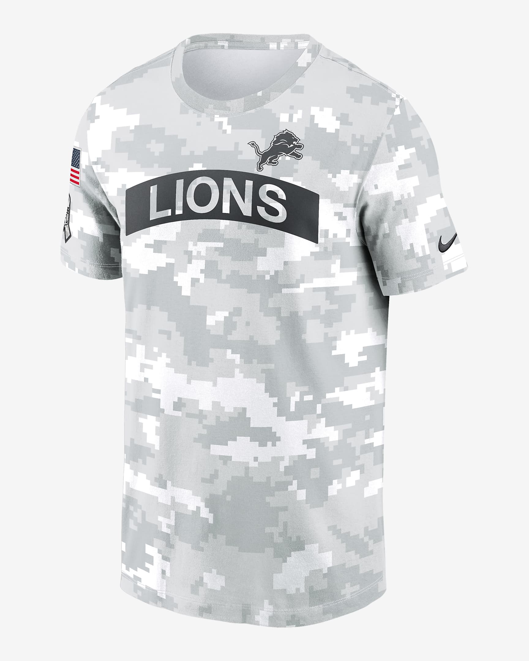 Detroit Lions Salute to Service Edge Arch Men's Nike Dri-FIT NFL T-Shirt - White
