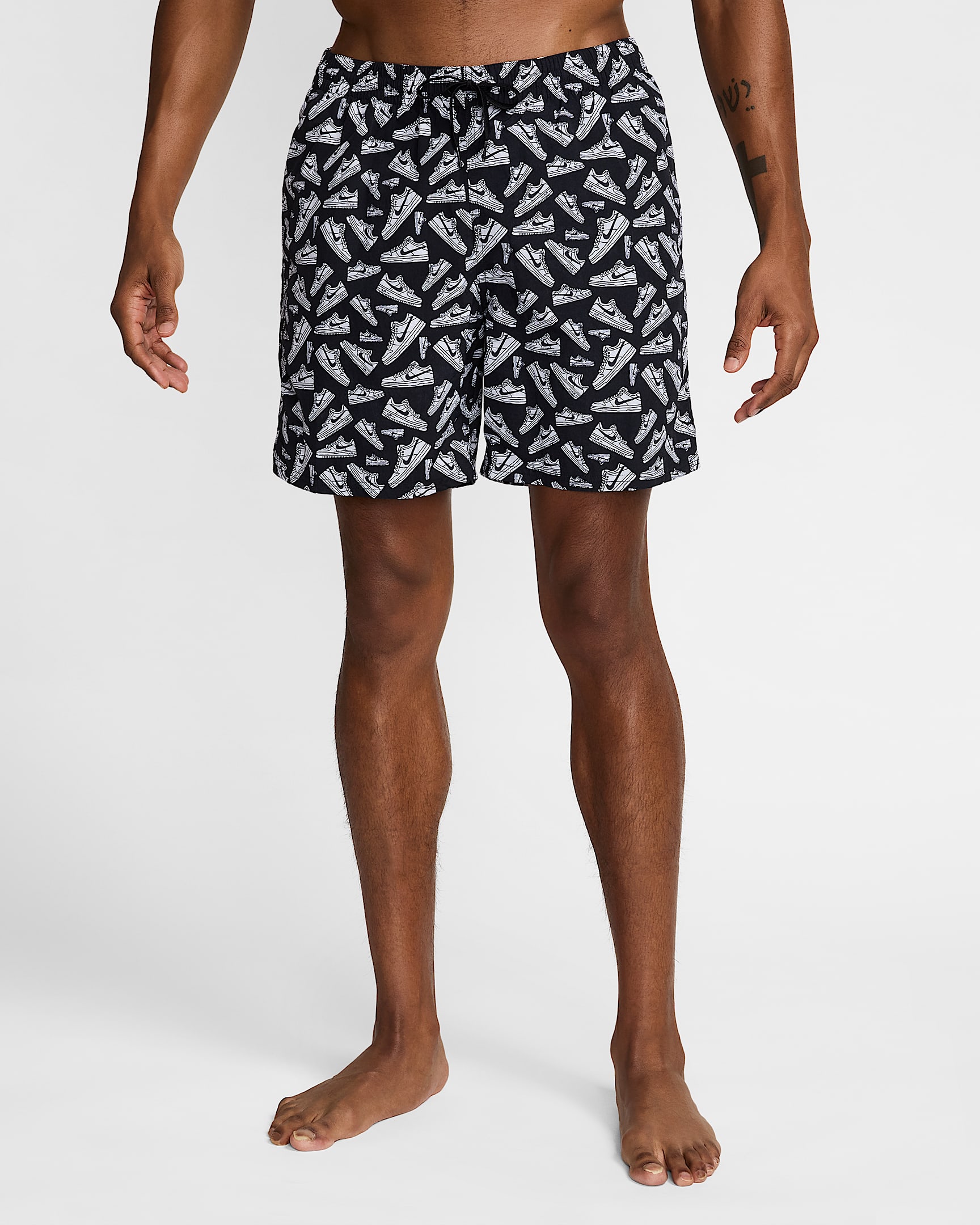 Shorts de vóleibol de 18 cm con forro completo para hombre Nike Swim Breaker - Negro/Blanco/Negro/Negro