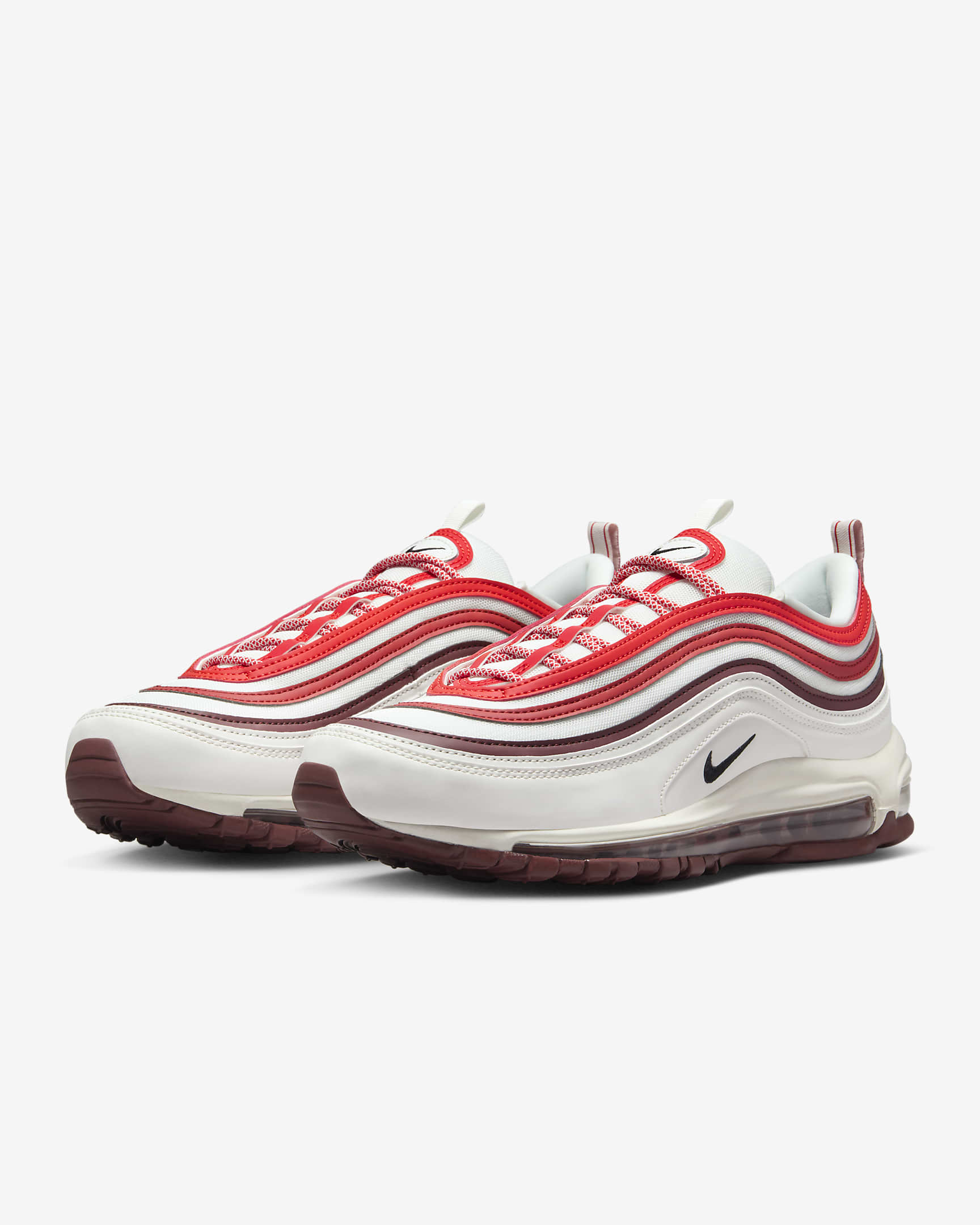 Nike Air Max 97 男鞋 - Summit White/Dark Team Red/Dragon Red/黑色