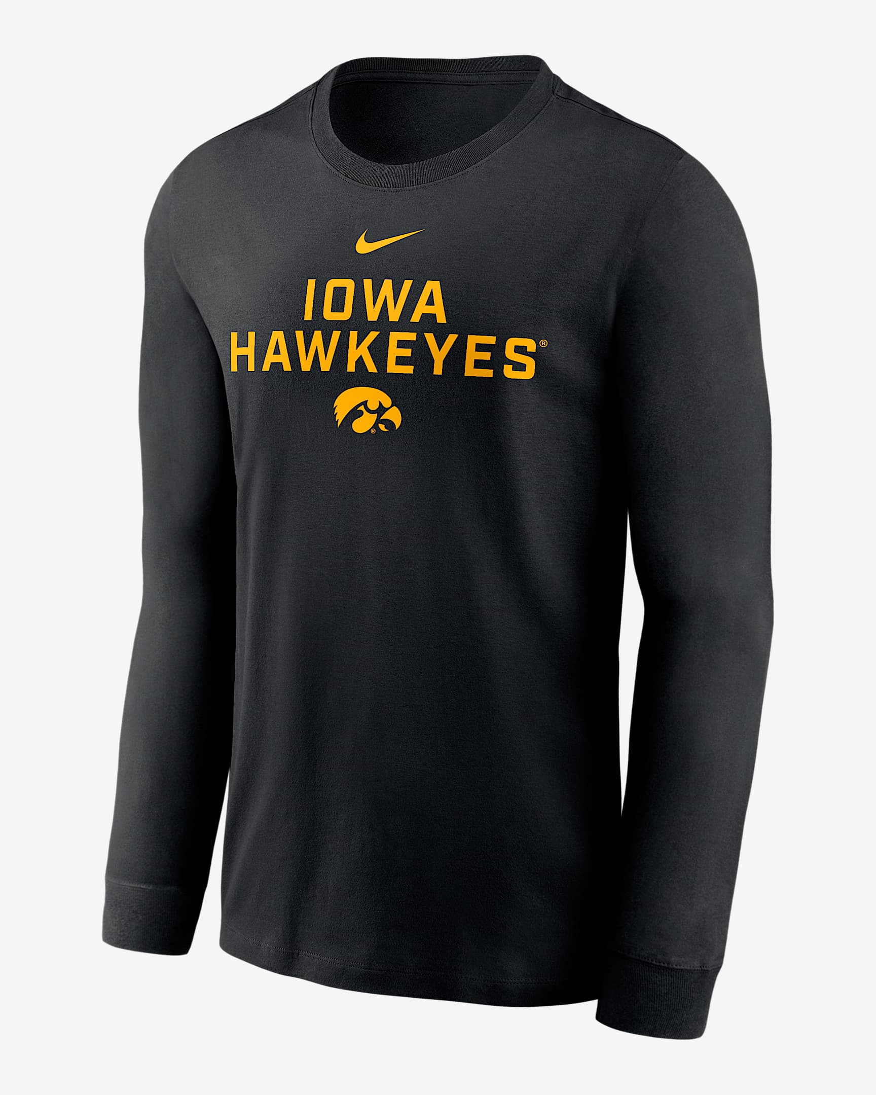 Iowa Sideline Men's Nike Dri-FIT College Long-Sleeve T-Shirt - Black