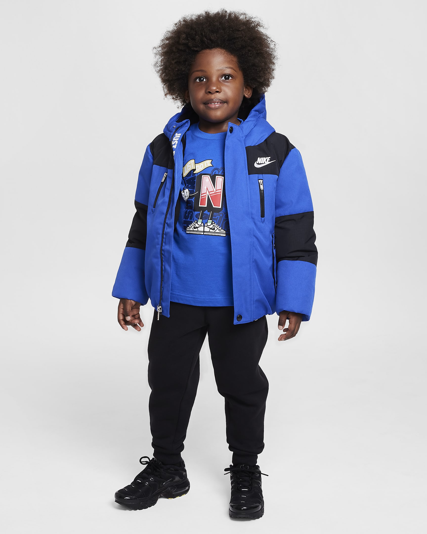 Chamarra de exterior para niños talla pequeña Nike - Royal juego