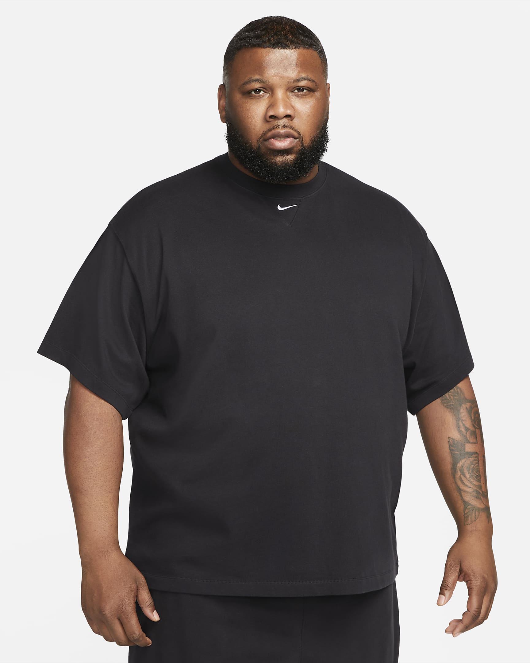 Nike Solo Swoosh Men's Short-Sleeve Heavyweight Top - Black/White