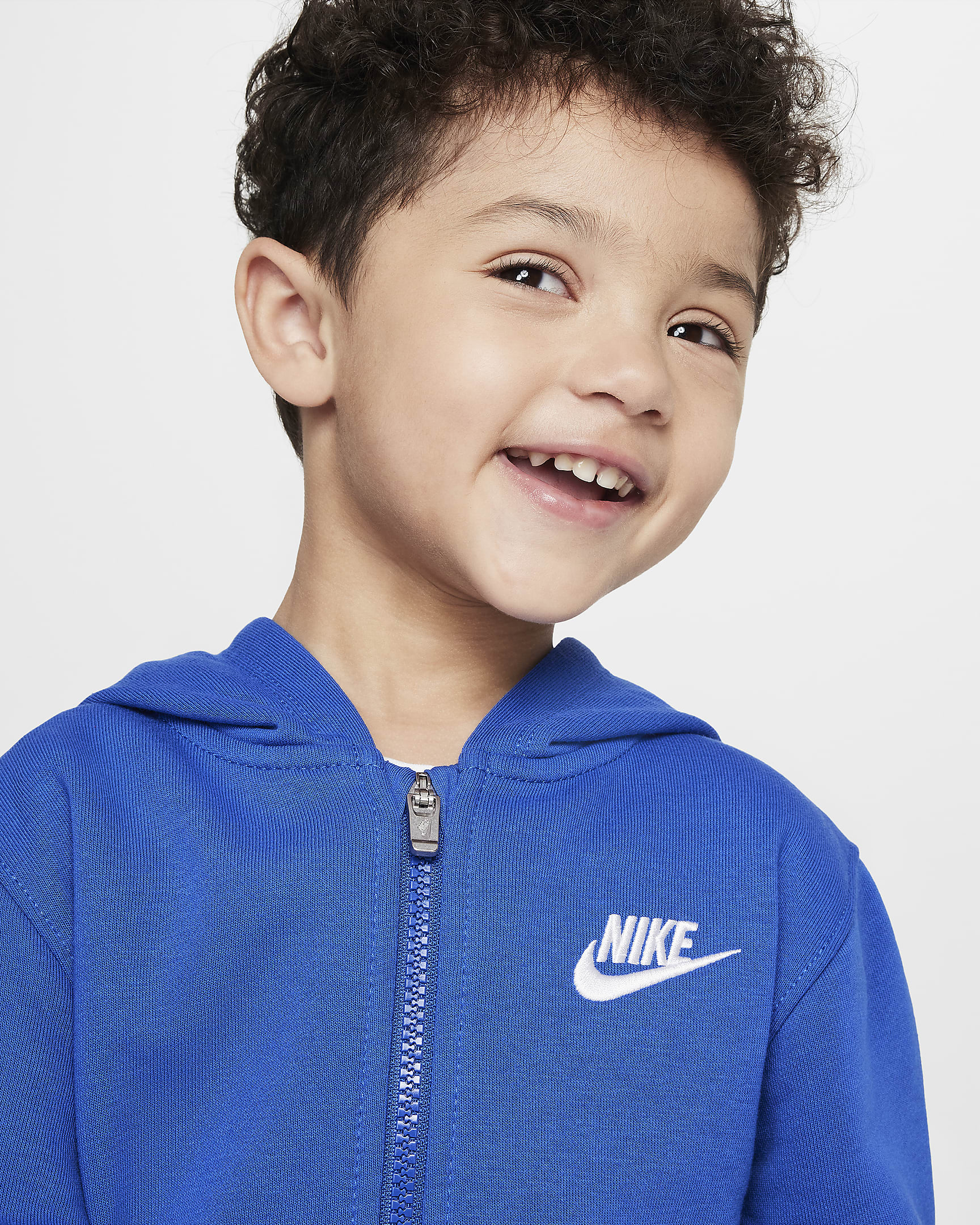 Conjunto de dos piezas de sudadera con gorro infantil Nike Full-Zip Club Set - Royal juego