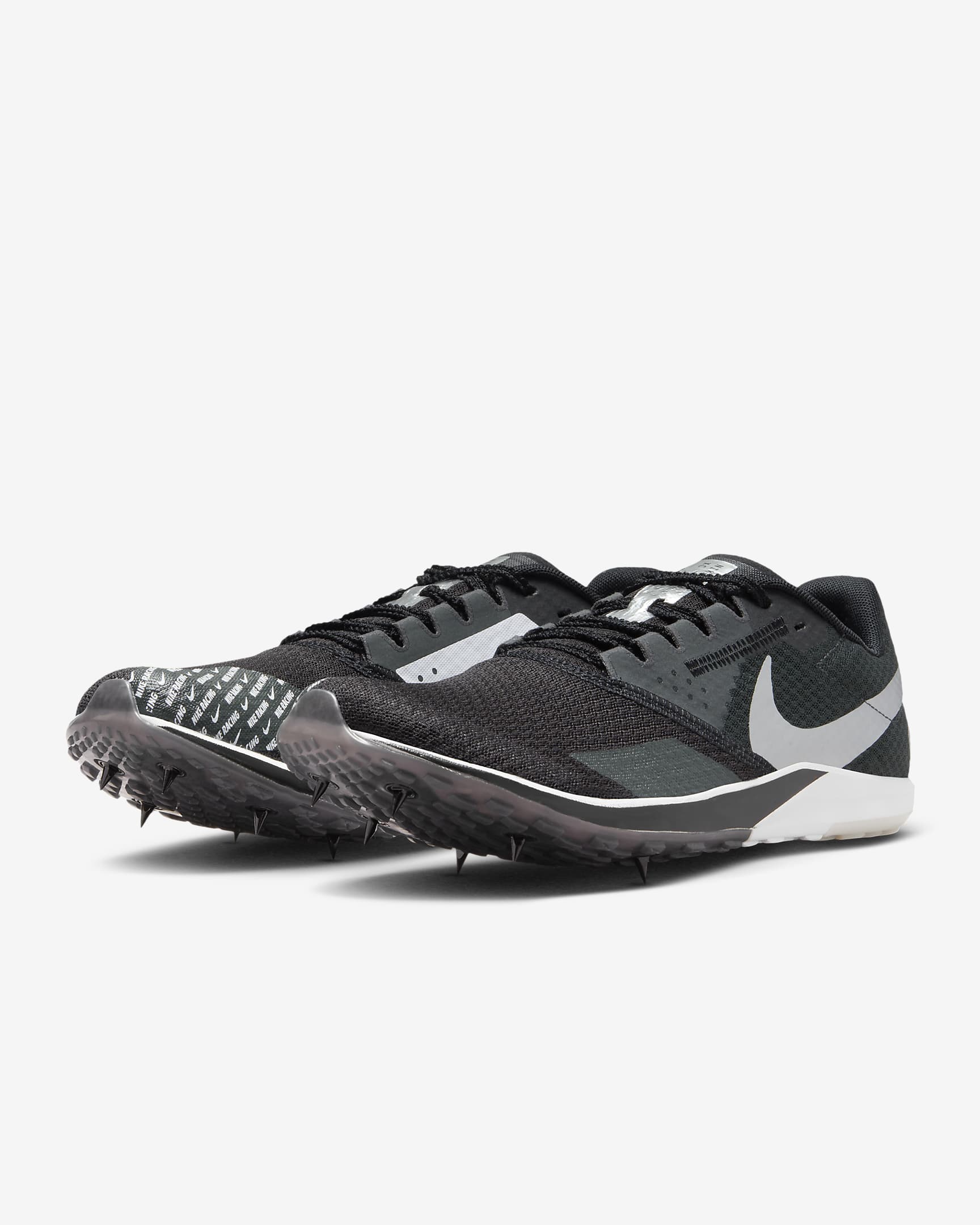 Bicos de corta-mato Nike Rival XC 6 - Preto/Cinzento Smoke escuro/Branco/Prateado metalizado
