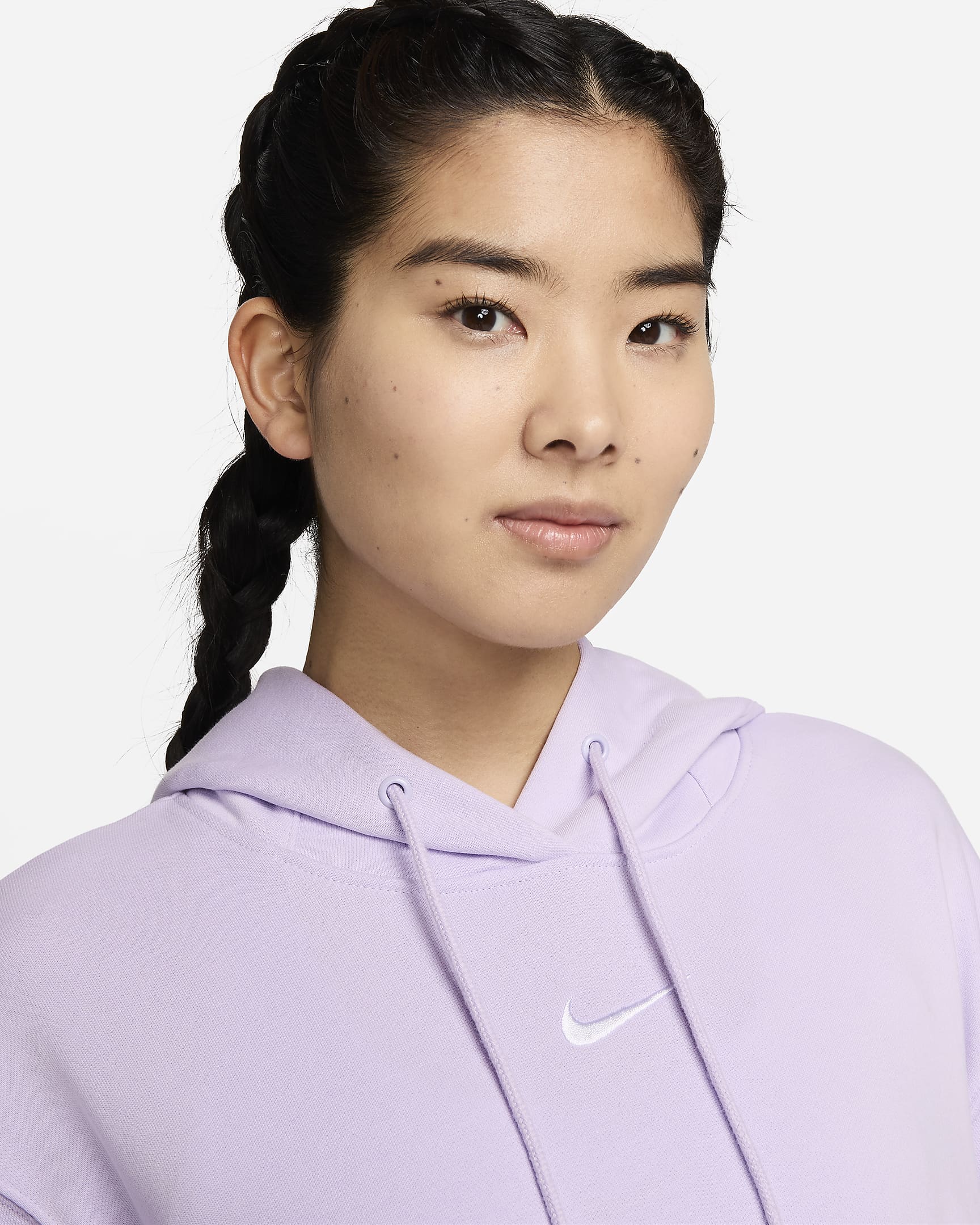 Nike Sportswear Phoenix Fleece Women's Oversized Pullover French Terry Hoodie - Violet Mist/White