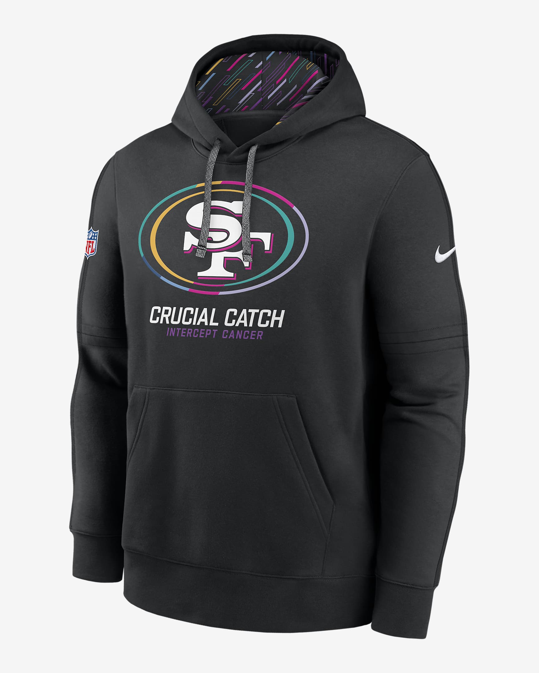 San Francisco 49ers Crucial Catch Club Men's Nike NFL Pullover Hoodie - Black