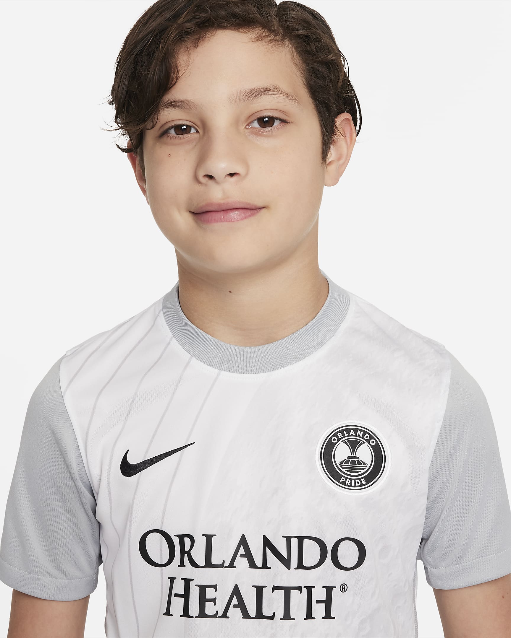 Orlando Pride Stadium Away Big Kids' Nike DriFIT Soccer Jersey.
