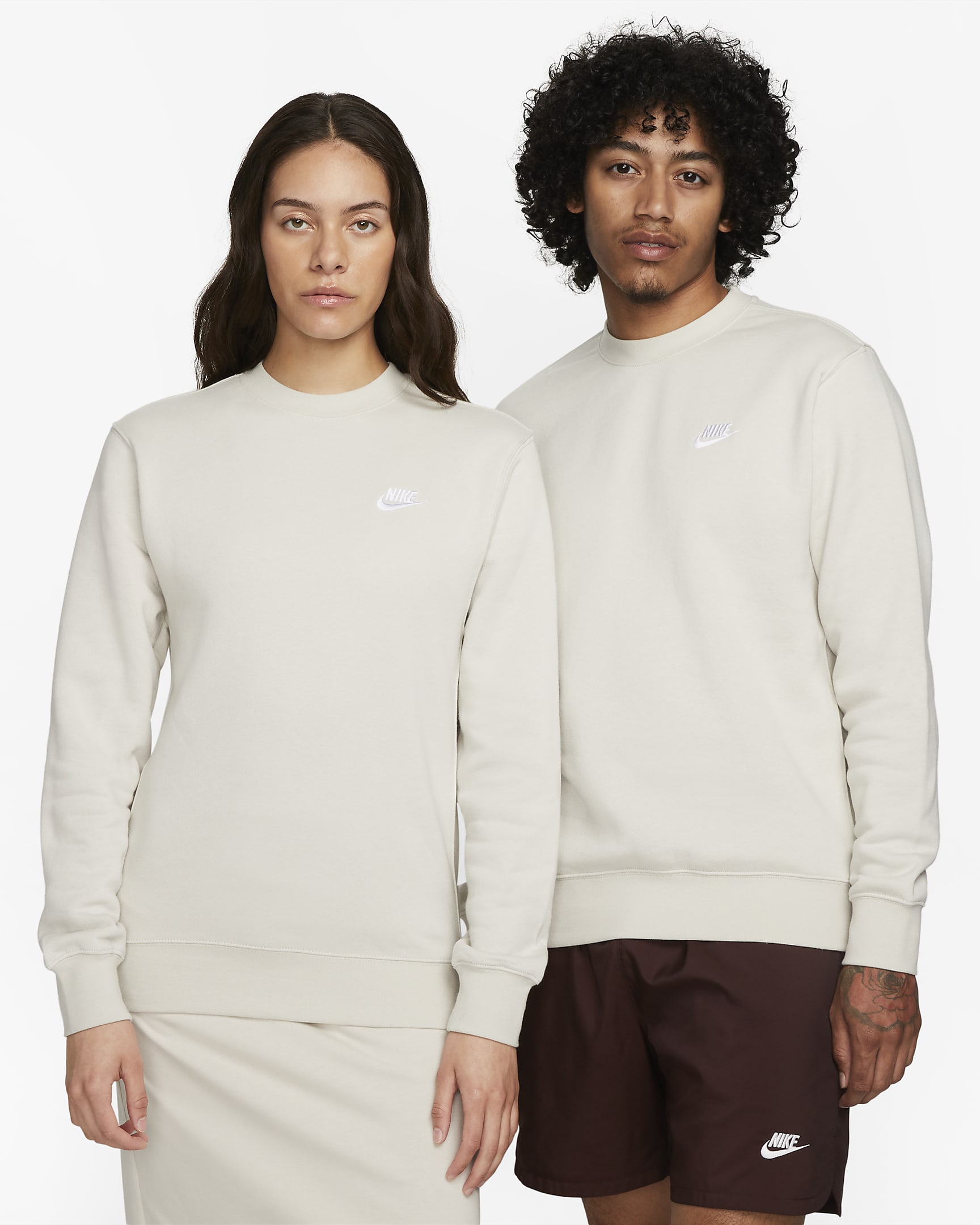 Nike Sportswear Club Fleece Men's Crew - Light Bone/White