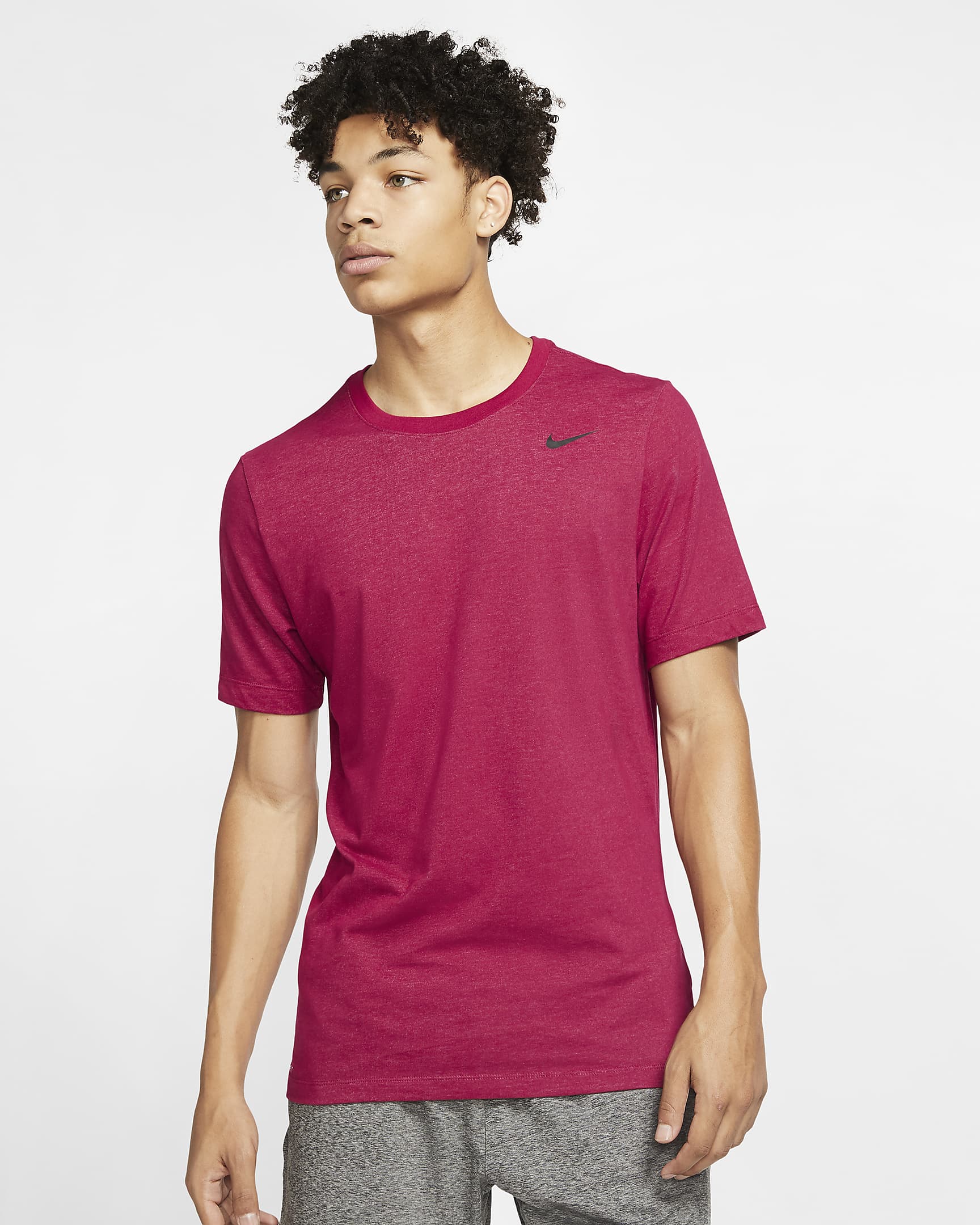 Nike Dri-FIT Men's Fitness T-Shirt - Noble Red/Pink Foam