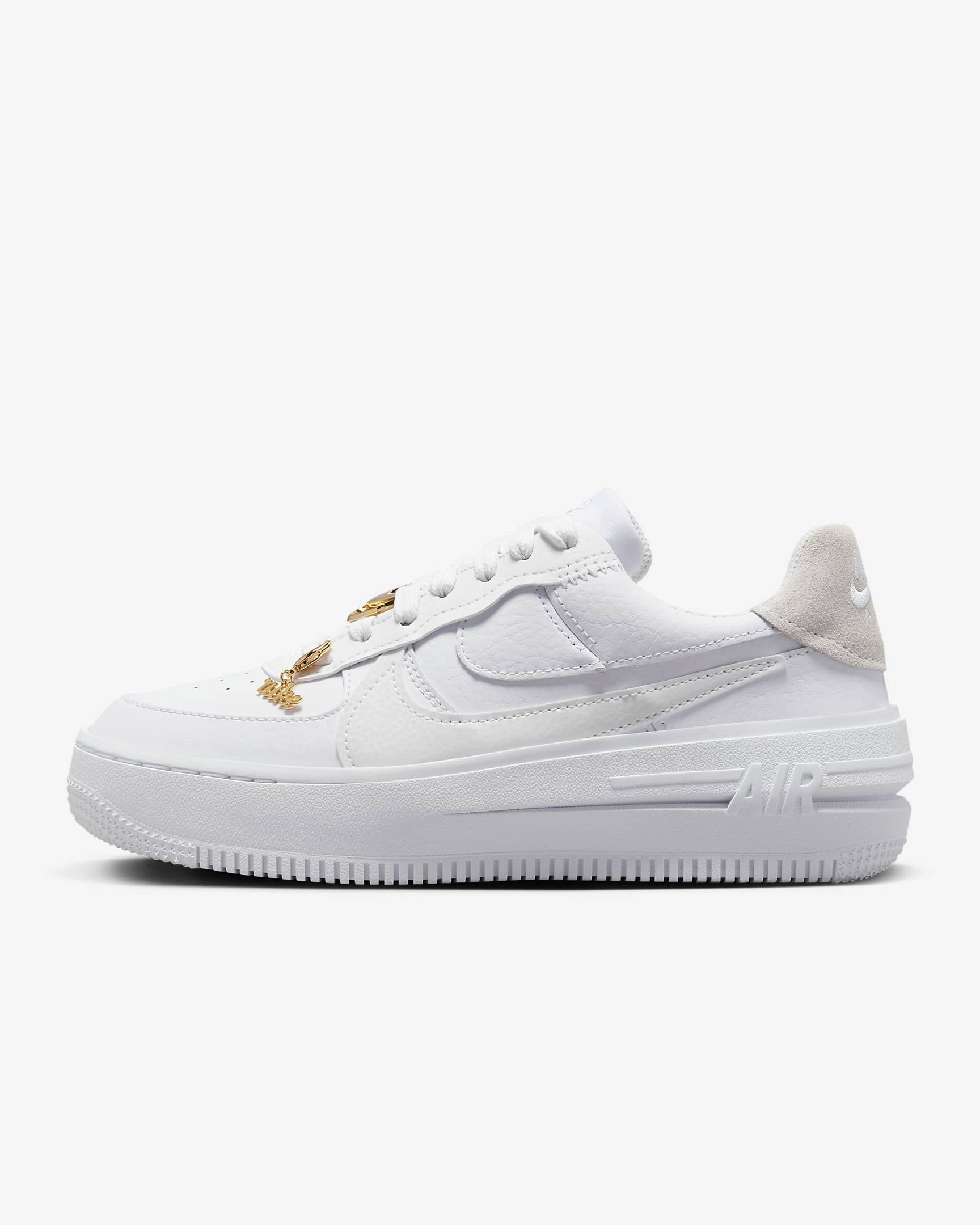Nike Air Force 1 Low PLT.AF.ORM-sko til kvinder - hvid/Metallic Gold/Summit White