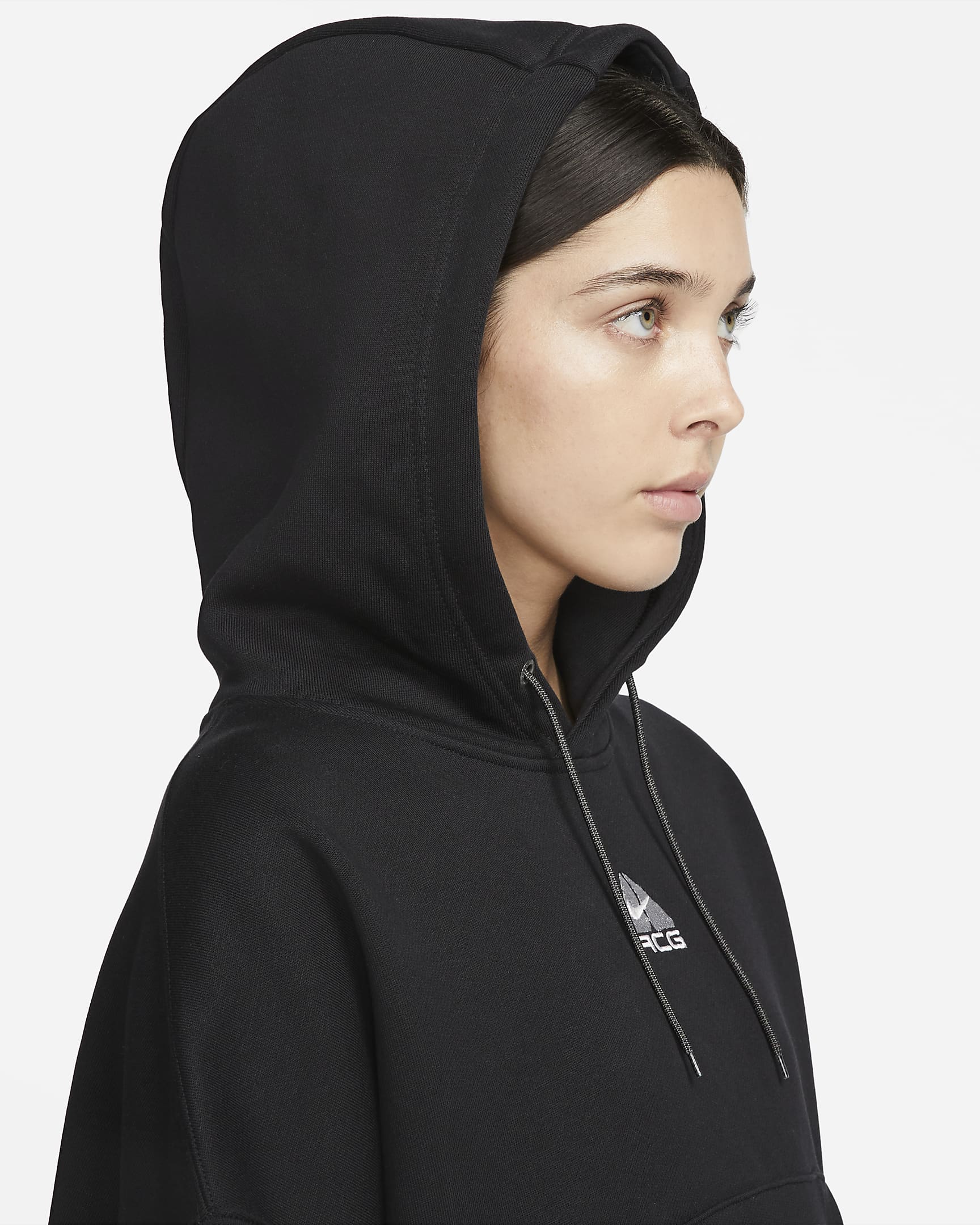 Nike ACG Therma-FIT Women's "Tuff Knit" Fleece Hoodie - Black/Summit White