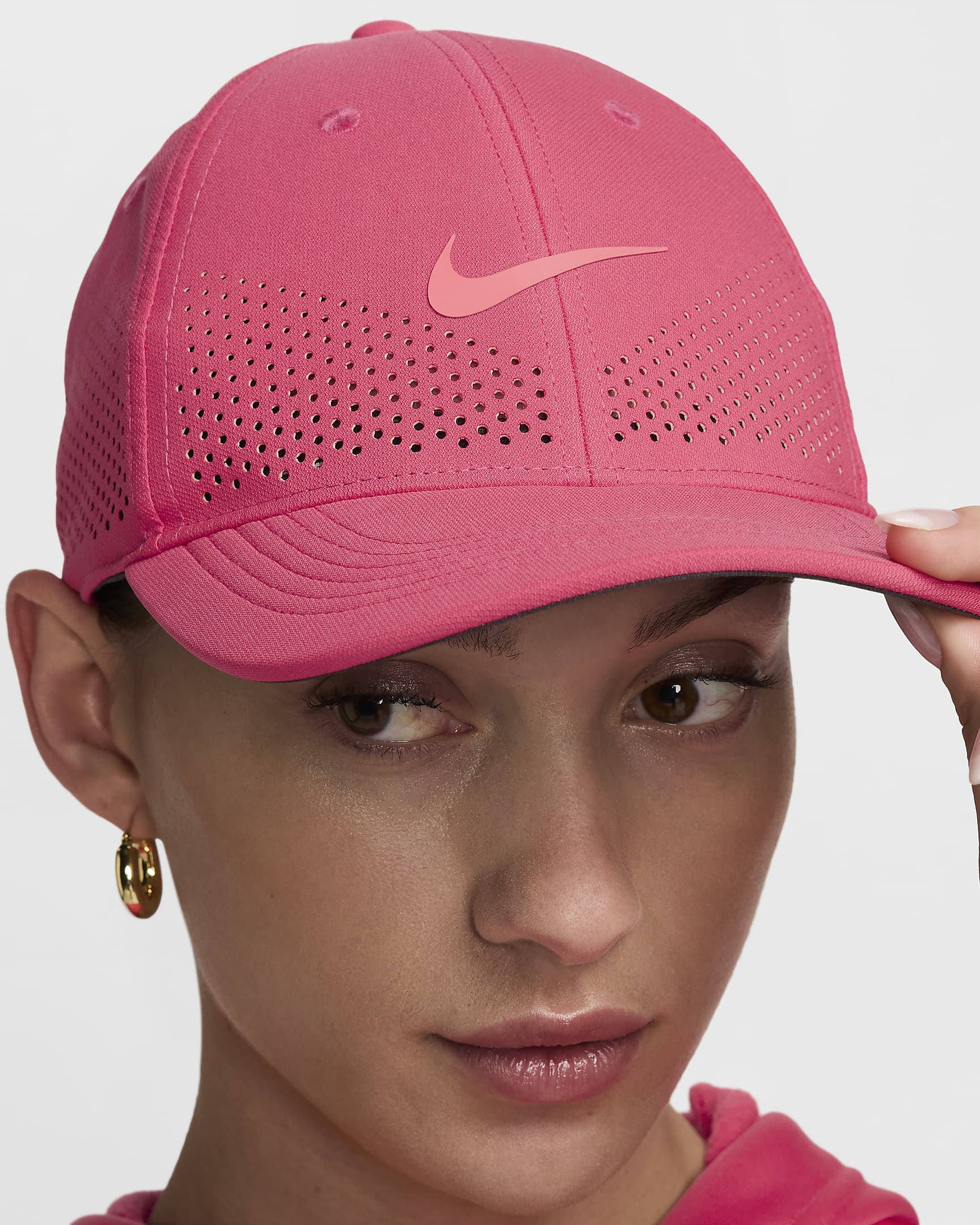 Nike Dri-FIT ADV Club Structured Swoosh Cap - Aster Pink/Hot Punch