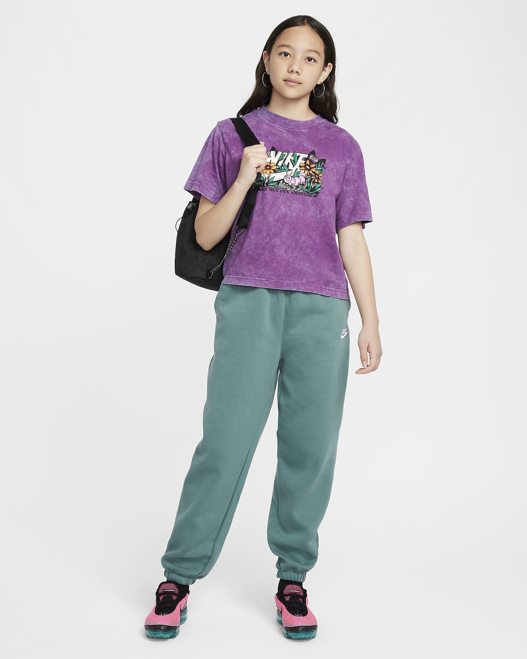 Nike Sportswear Club Fleece Older Kids' Loose Trousers - Bicoastal/Bicoastal/White