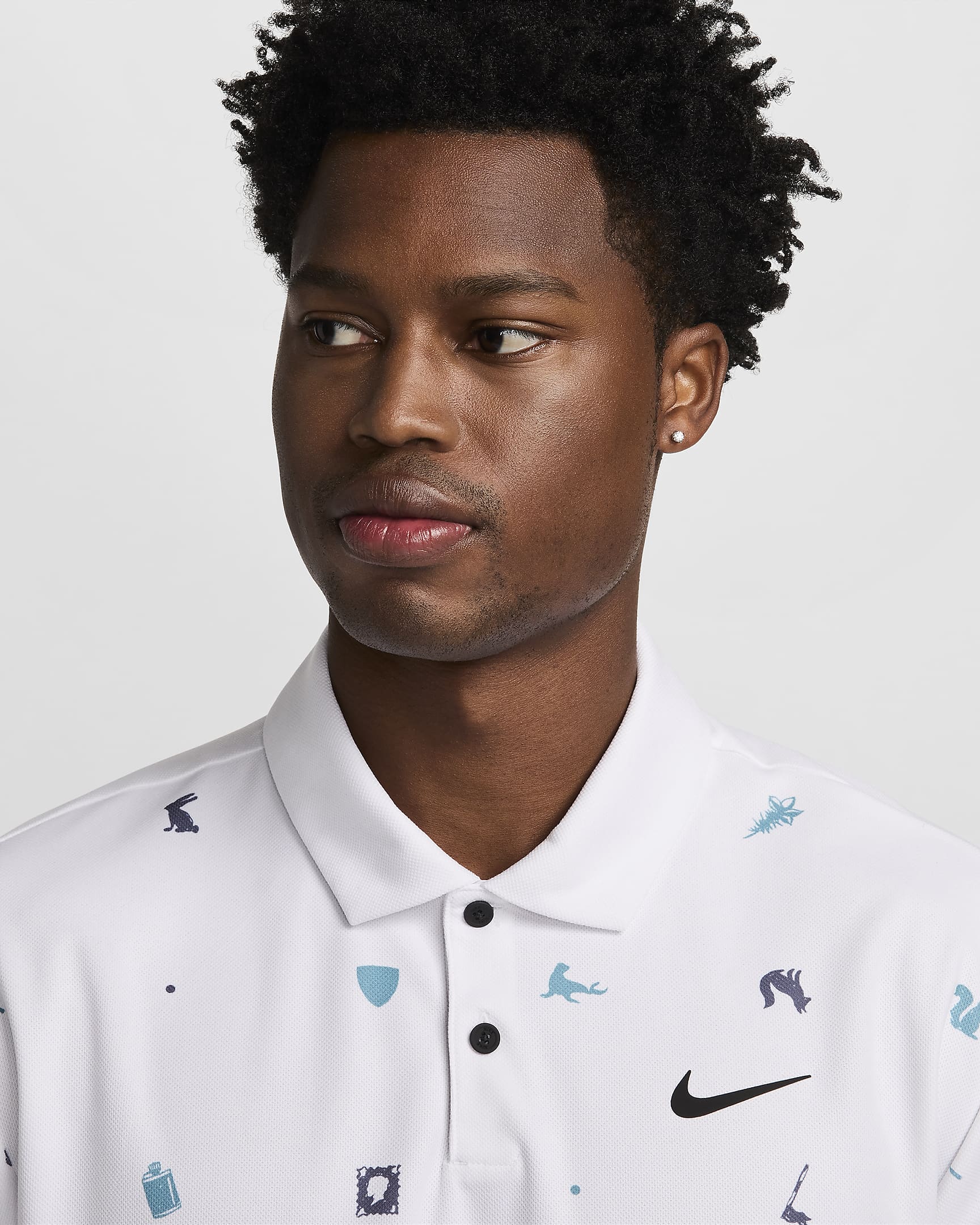 Nike Tour Dri-FIT-golfpolotrøje til mænd - hvid/sort