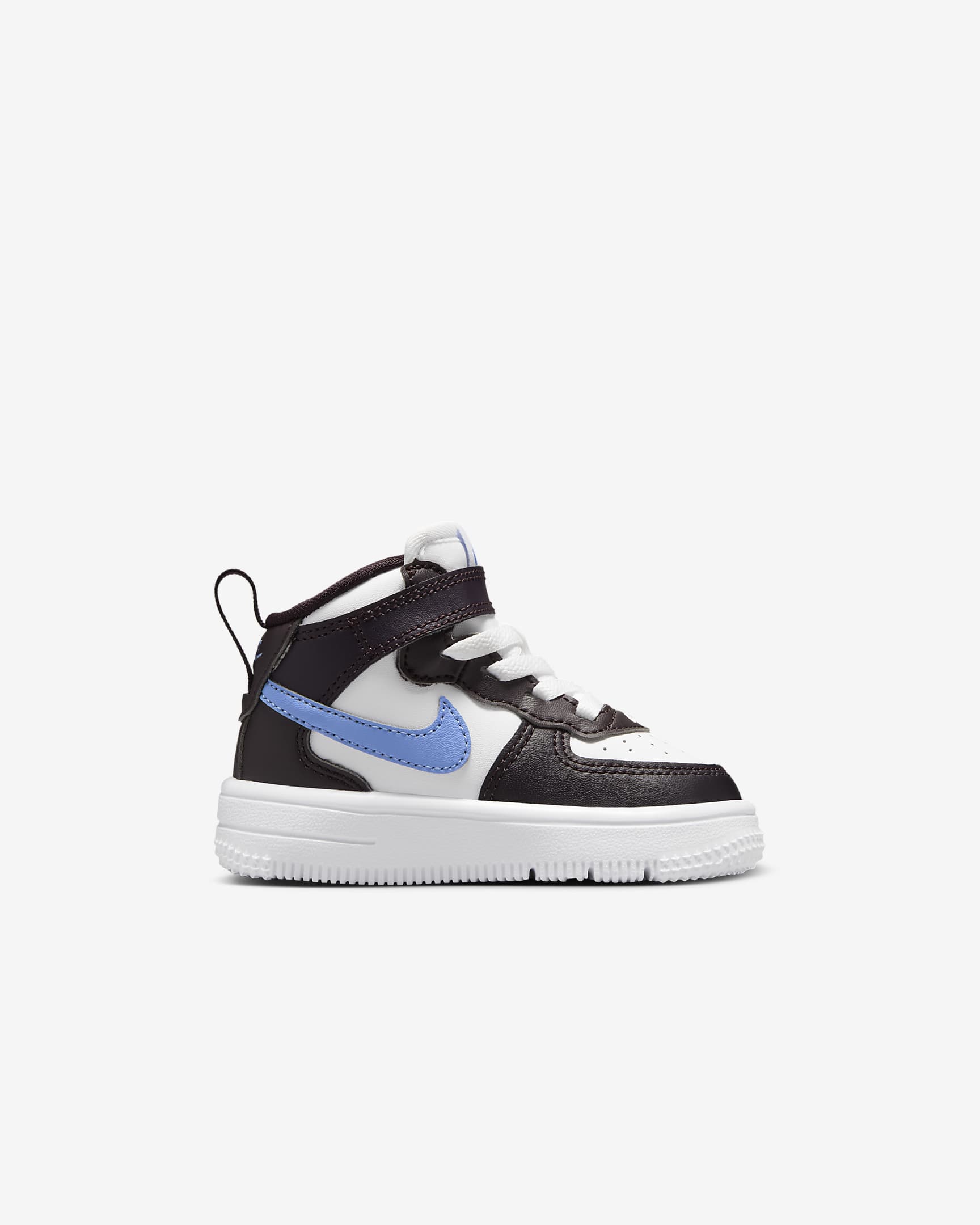 Nike Force 1 Mid EasyOn Baby/Toddler Shoes - Burgundy Ash/White/Royal Pulse