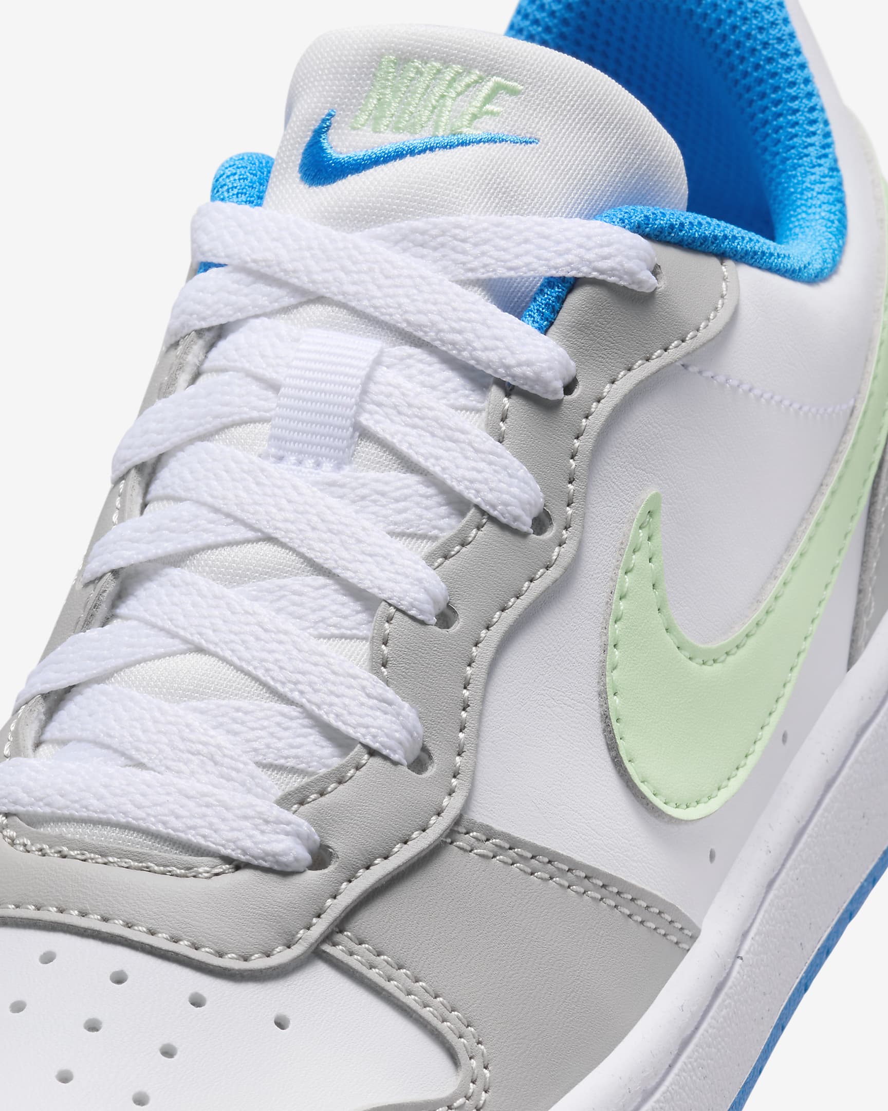 Buty dla dużych dzieci Nike Court Borough Low Recraft - Light Iron Ore/Biel/Photo Blue/Vapor Green