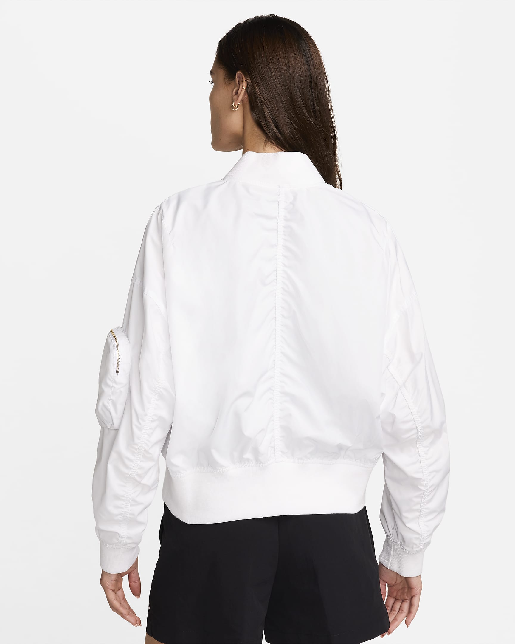 Nike Sportswear Essential Women's Oversized Bomber Jacket - White/Black