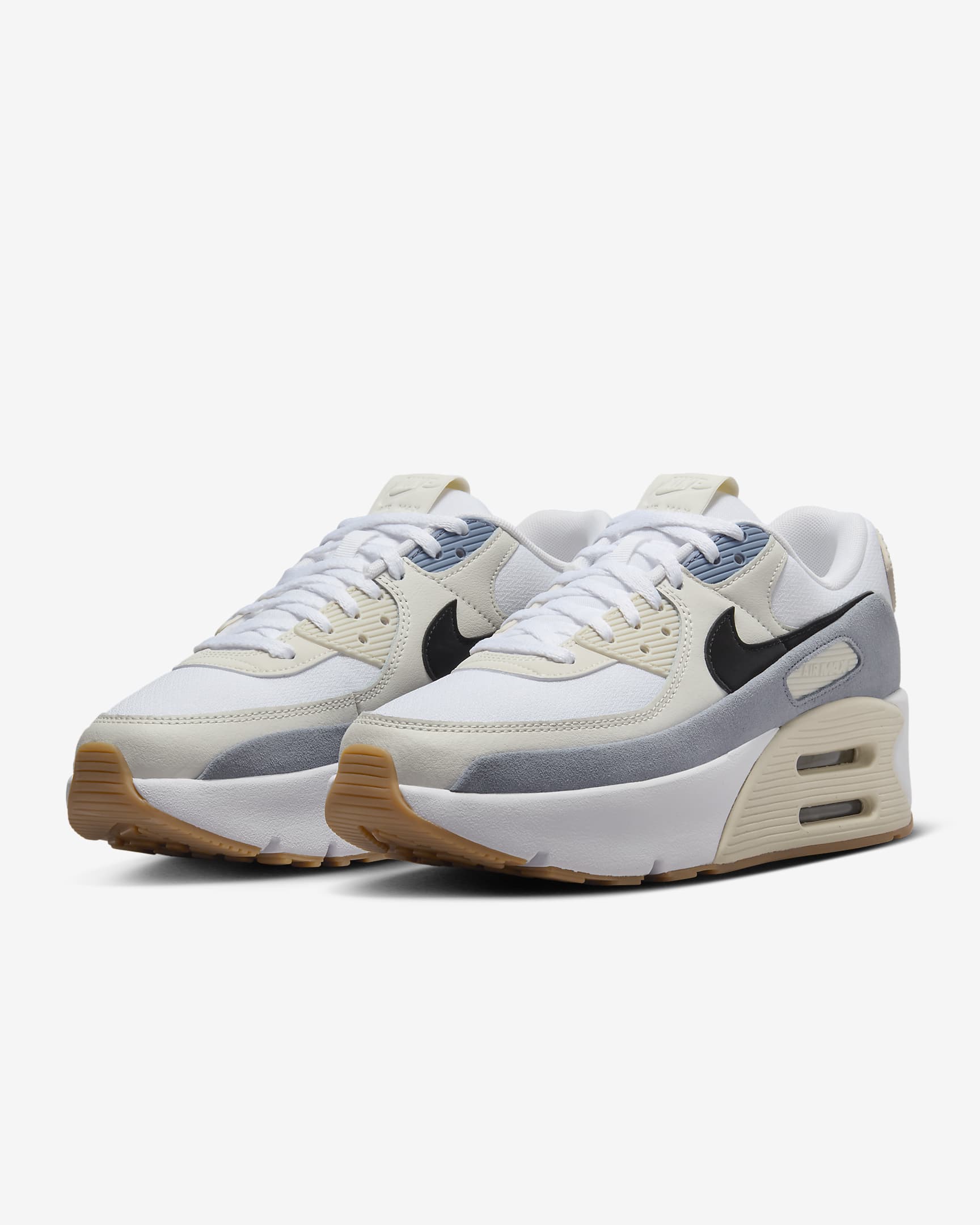 รองเท้าผู้หญิง Nike Air Max 90 LV8 - ขาว/Ashen Slate/Light Orewood Brown/ดำ