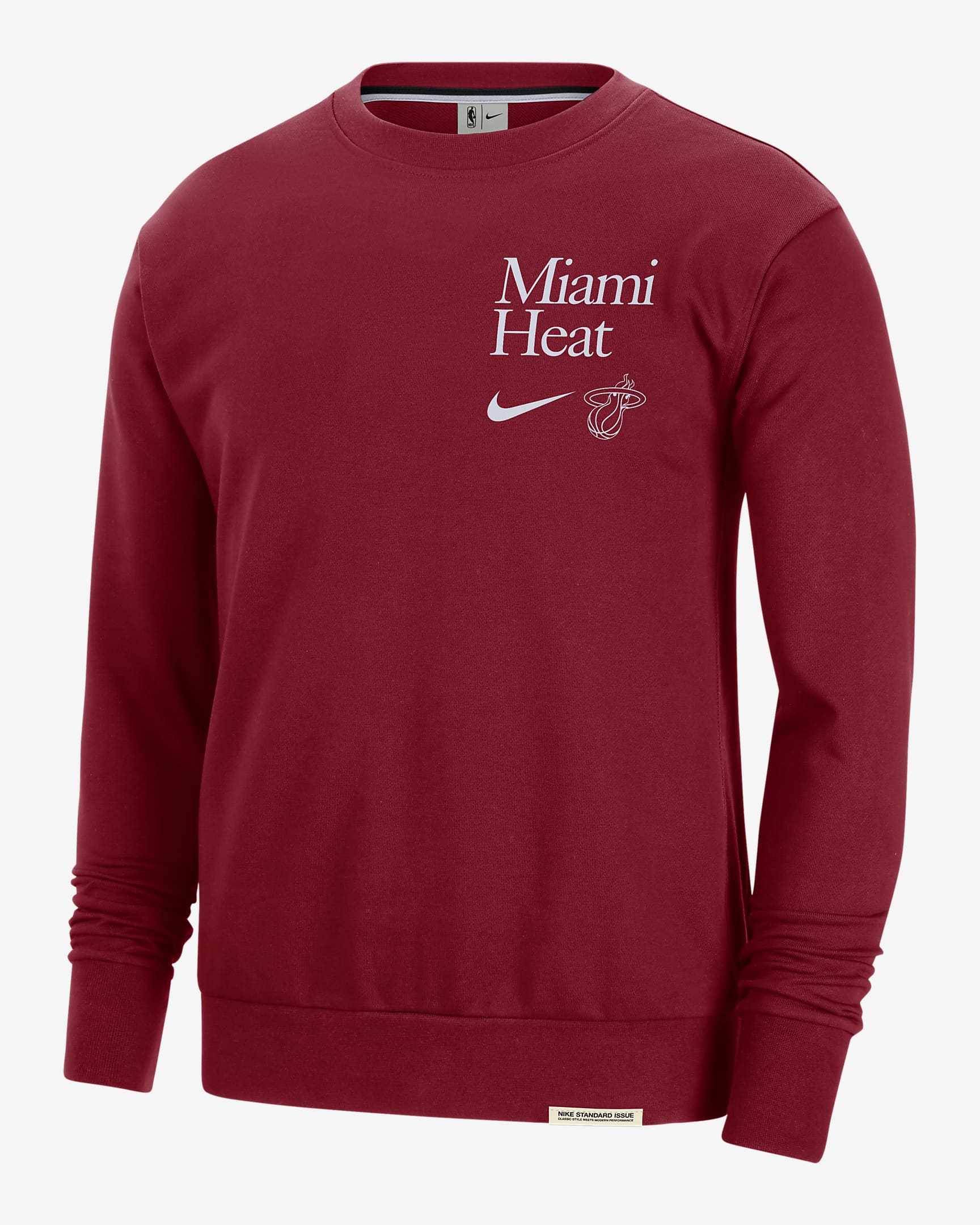 Miami Heat Standard Issue Men's Nike Dri-FIT NBA Crew-Neck Sweatshirt ...