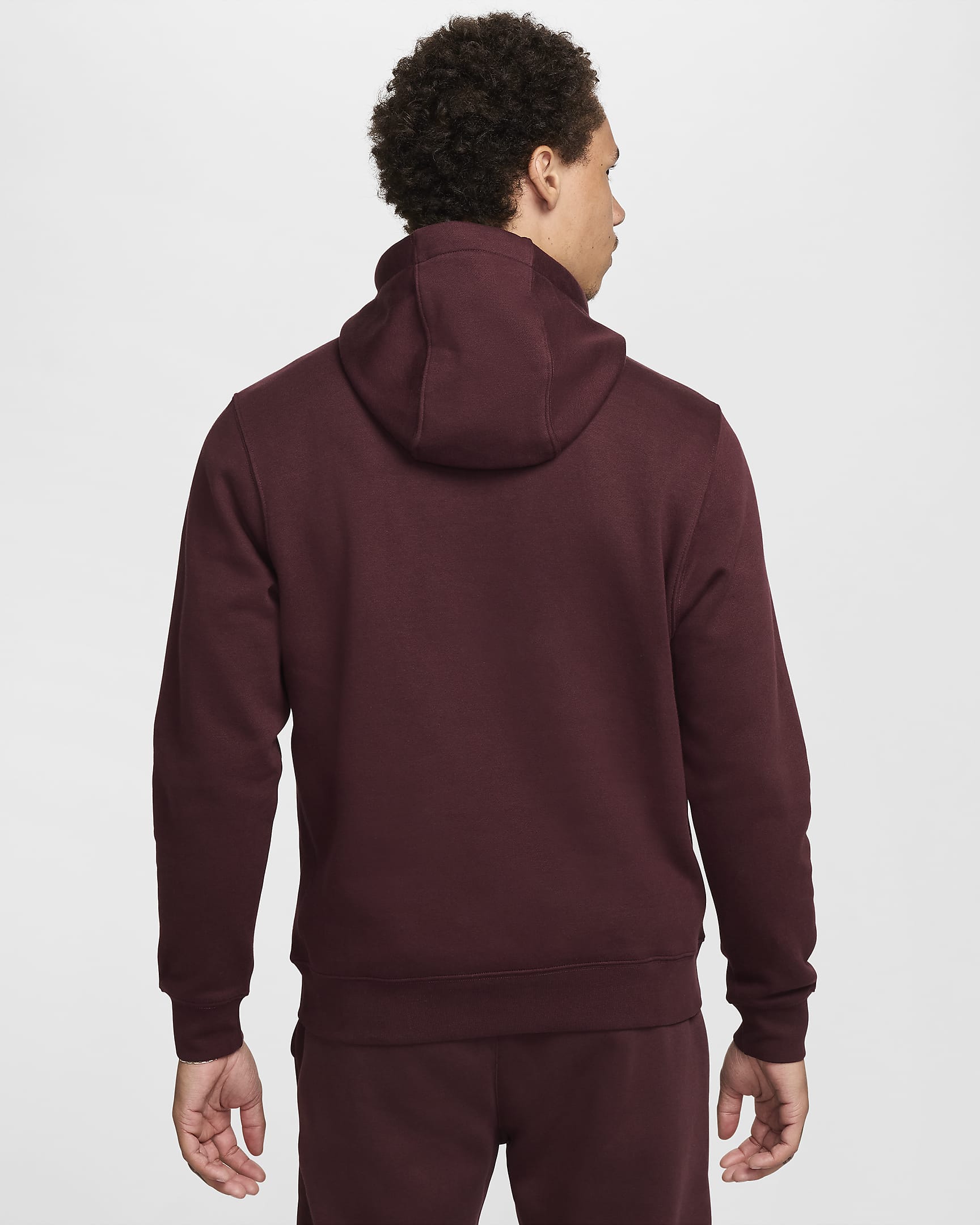 Sudadera con gorro sin cierre Nike Sportswear Club Fleece - Burdeos enérgico/Burdeos enérgico/Blanco