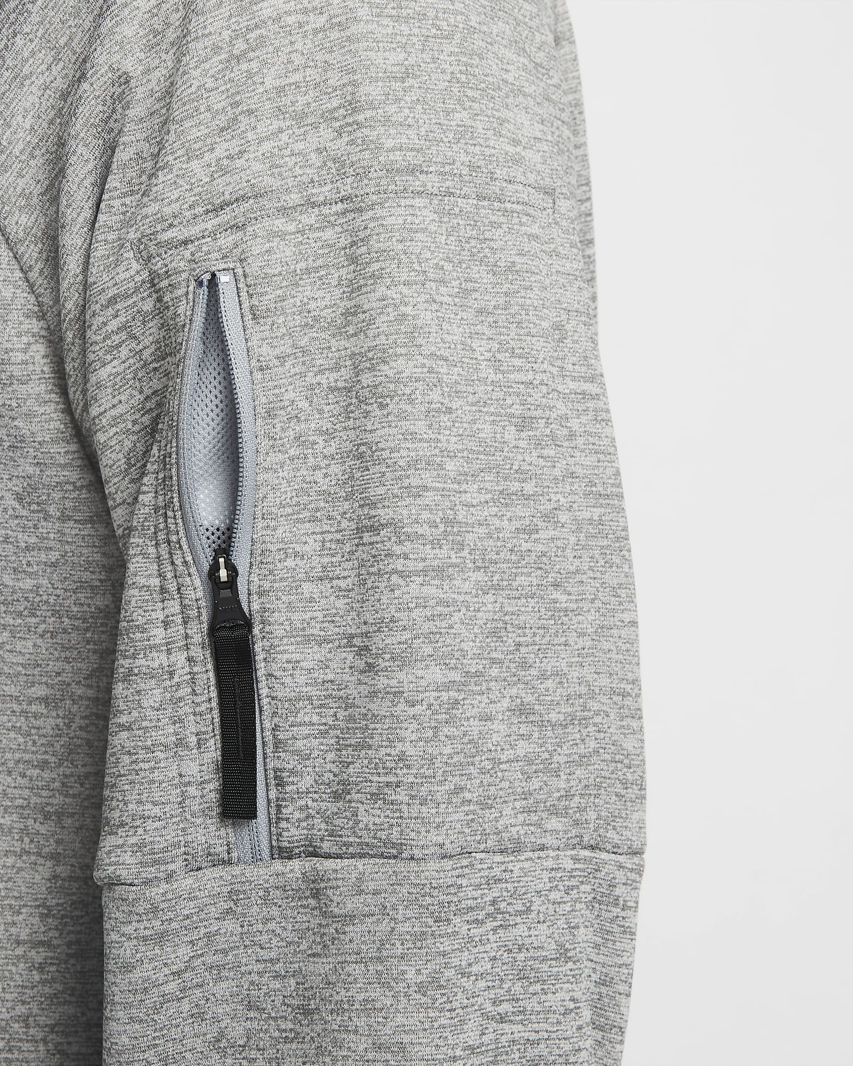 Nike Therma Men's Therma-FIT Full-Zip Fitness Top - Dark Grey Heather/Particle Grey/Black