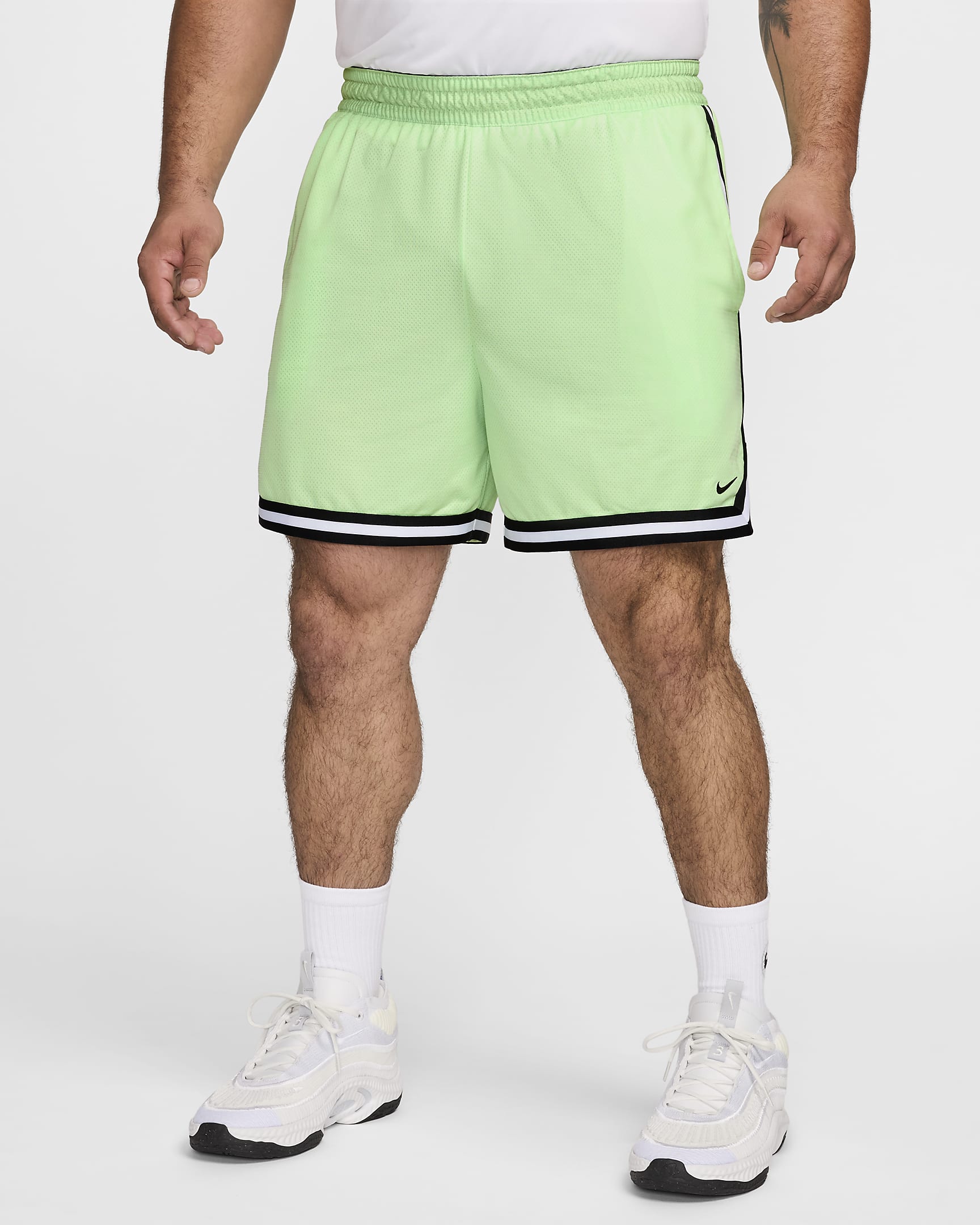 Shorts de básquetbol Dri-FIT de 15 cm para hombre Nike DNA - Verde vapor/Negro/Negro