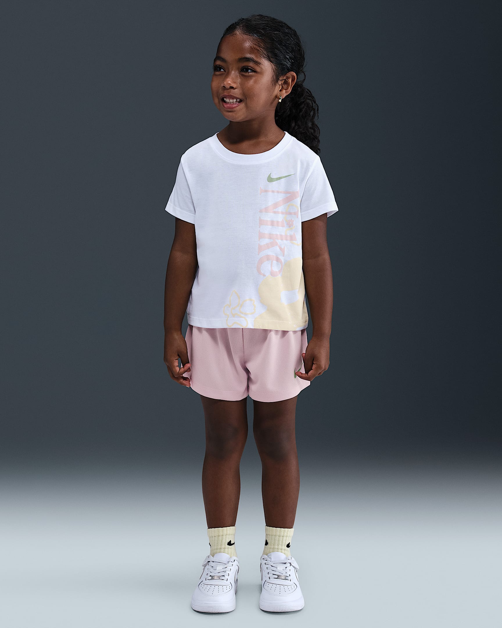 Nike Little Kids' Wild Flower T-Shirt and Mesh Shorts Set - Doll