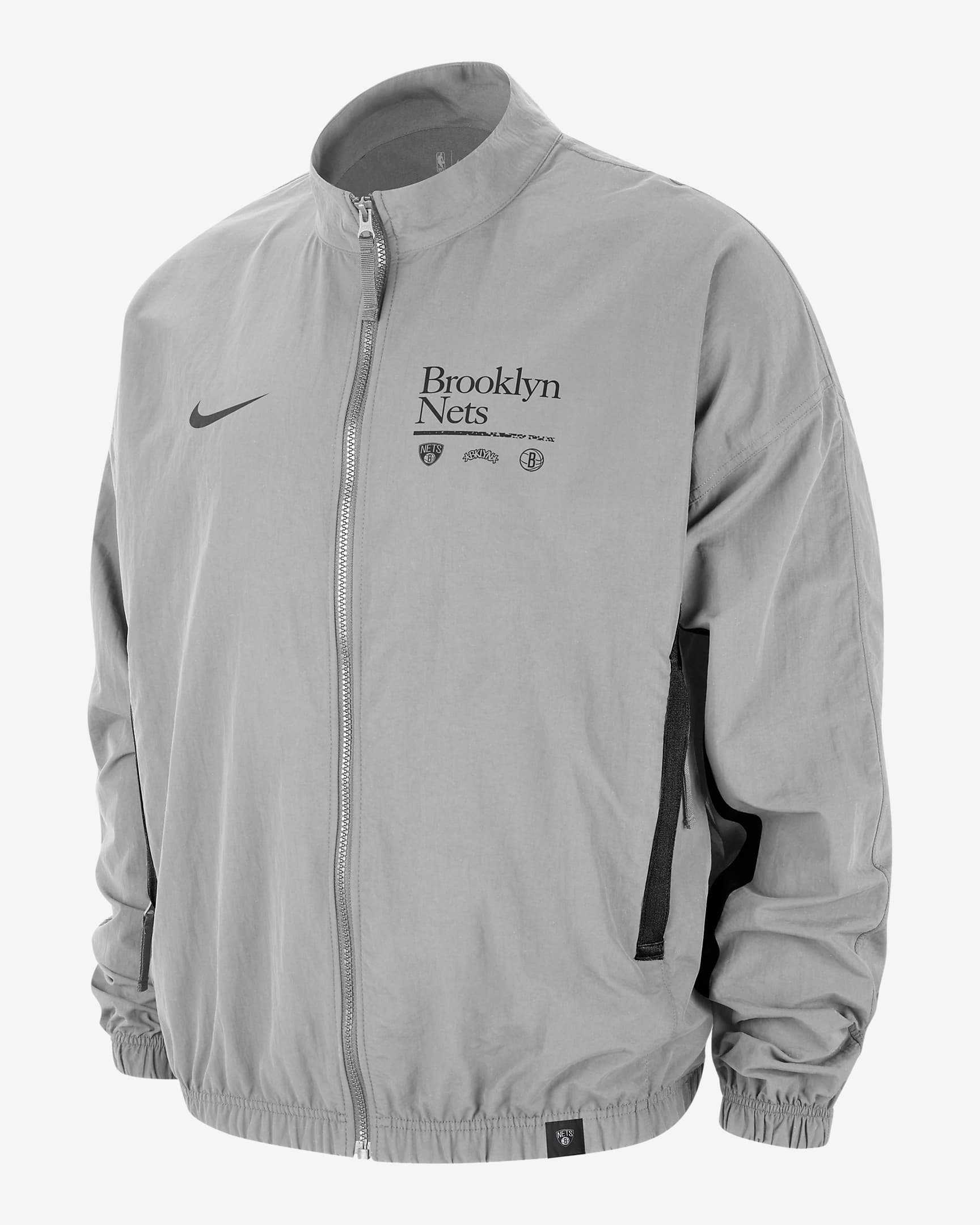 Brooklyn Nets DNA Courtside Nike NBA Webjacke mit Grafik für Herren - Flat Silver/Schwarz/Schwarz