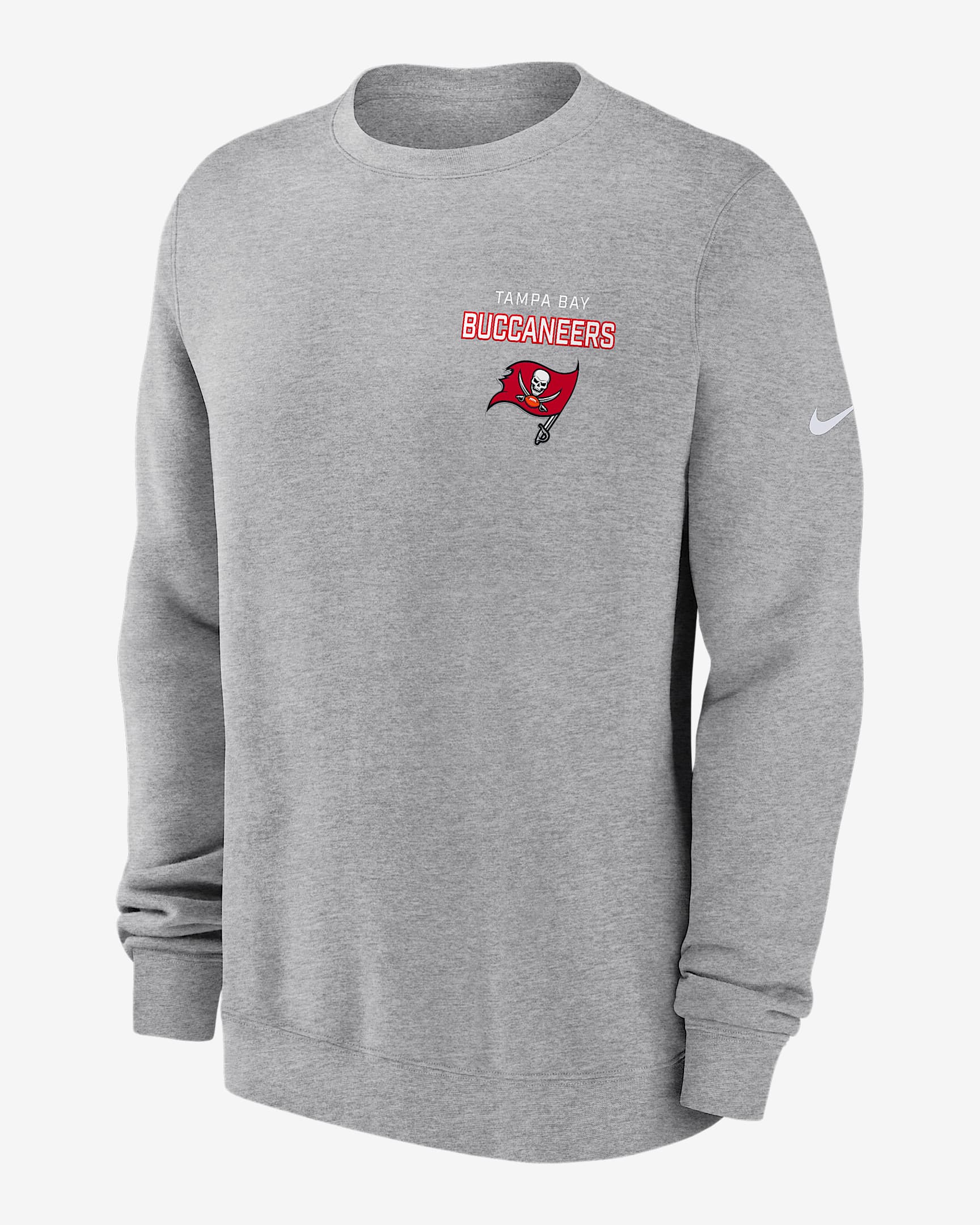 Tampa Bay Buccaneers Draw Block Club Men's Nike NFL Pullover Crew - Grey Heather
