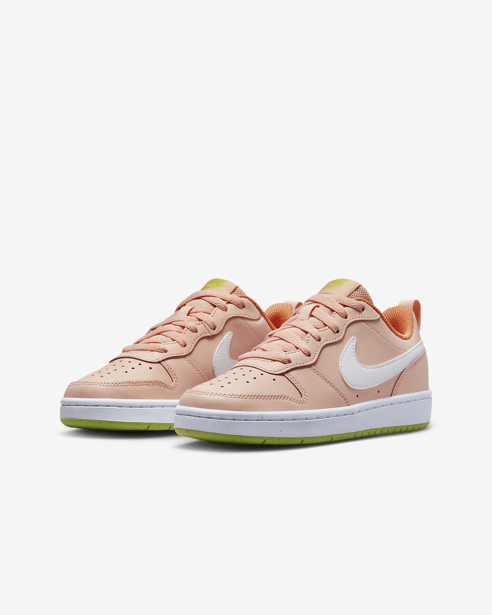 Nike Court Borough Low 2 Older Kids' Shoes - Arctic Orange/Atomic Green/Orange Trance/White