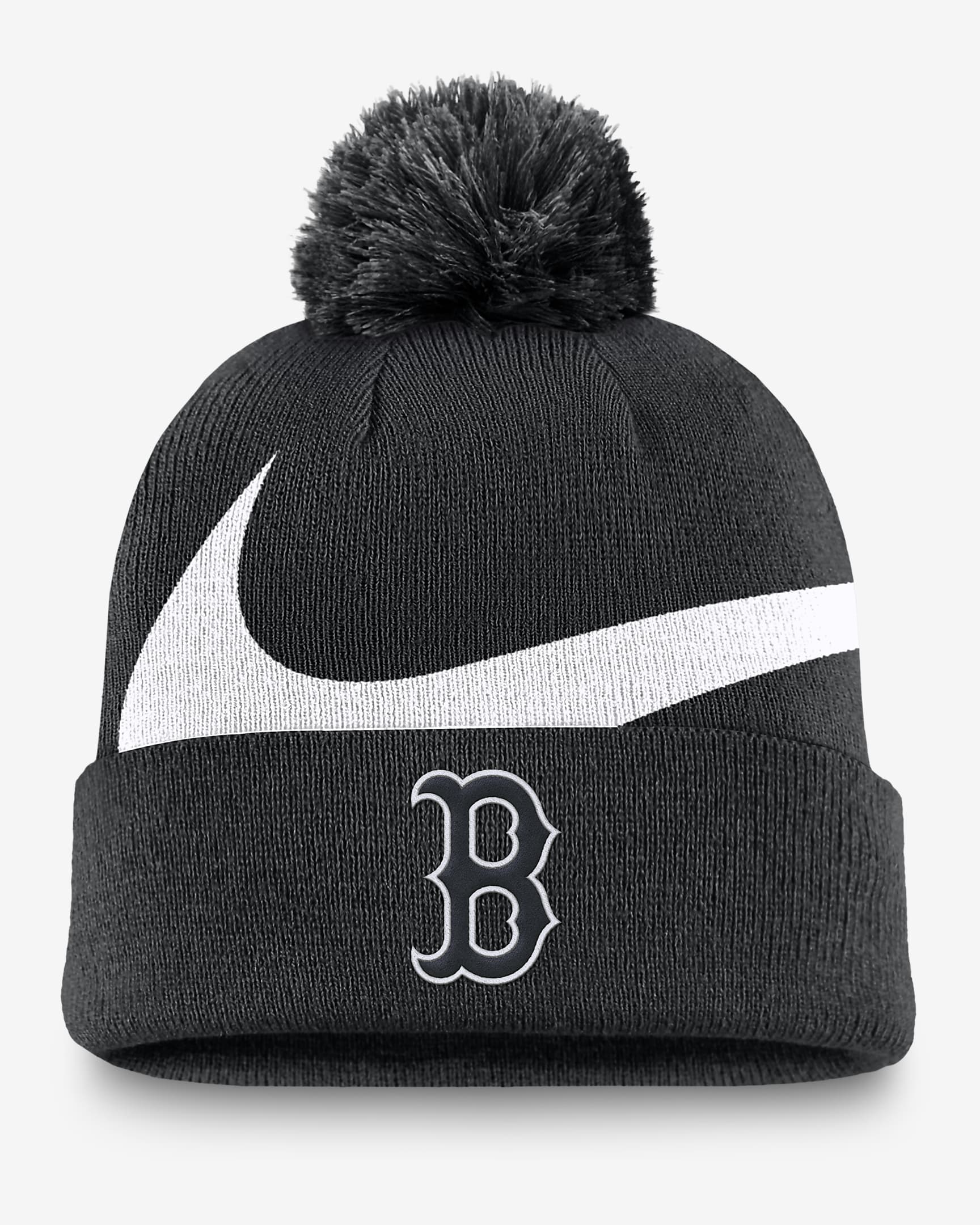 Boston Red Sox Peak Men's Nike MLB Cuffed Pom Beanie - Black