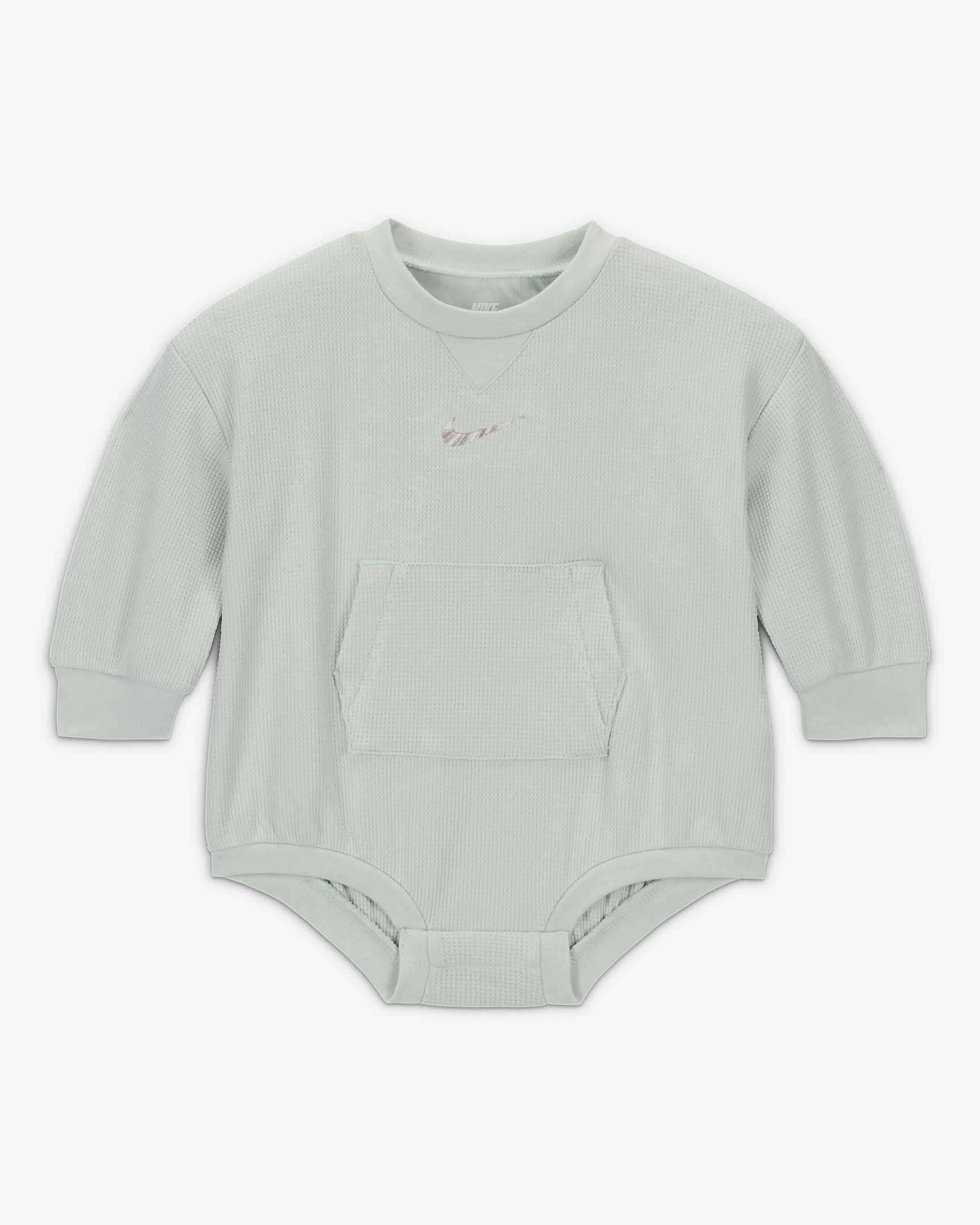 Nike ReadySet Baby (0-9M) Long Sleeve Bodysuit - Light Silver