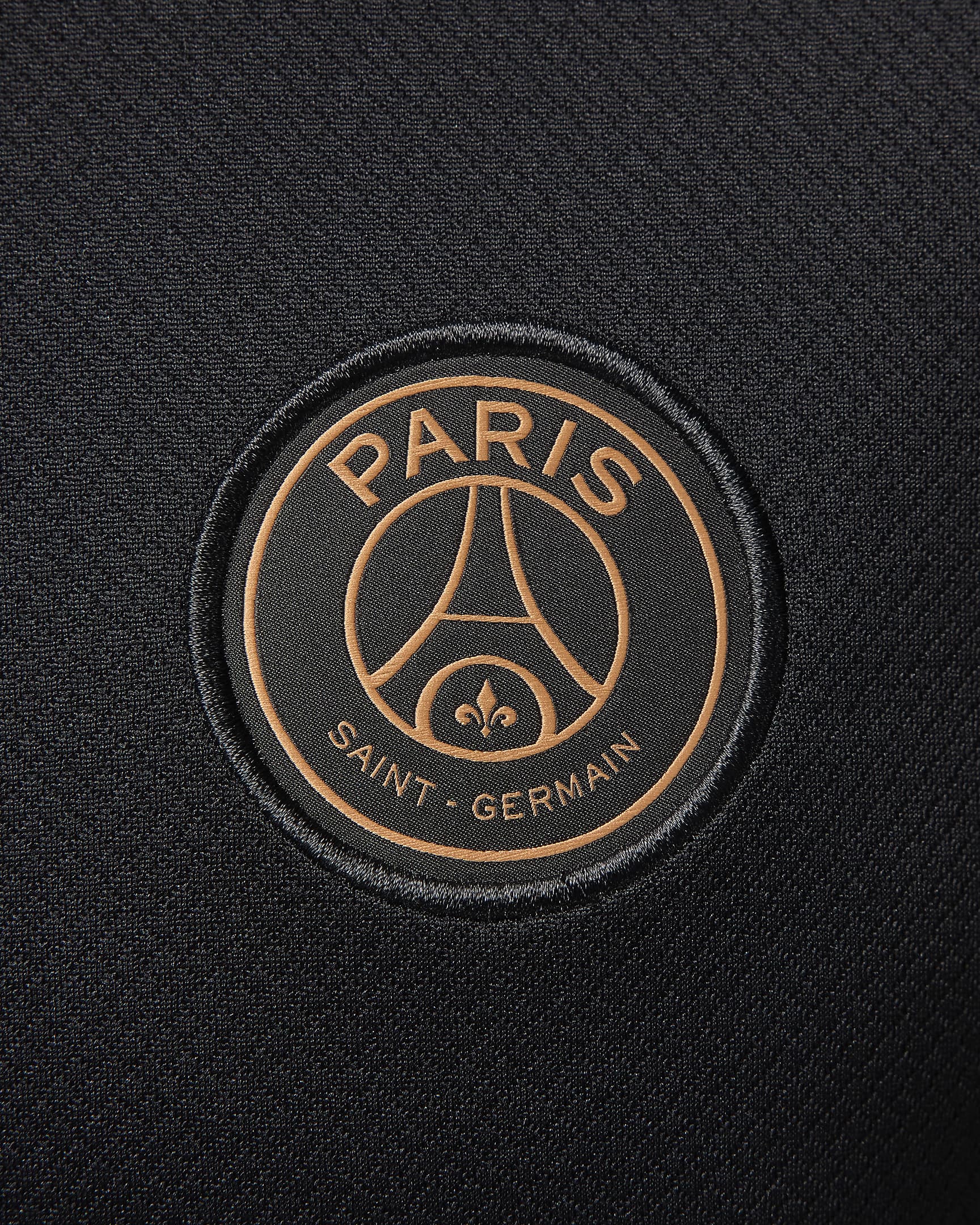 Męska koszulka piłkarska z dzianiny z krótkim rękawem Jordan Dri-FIT Paris Saint-Germain Strike (wersja trzecia) - Czerń/Czerń/Rust Pink/Rust Pink