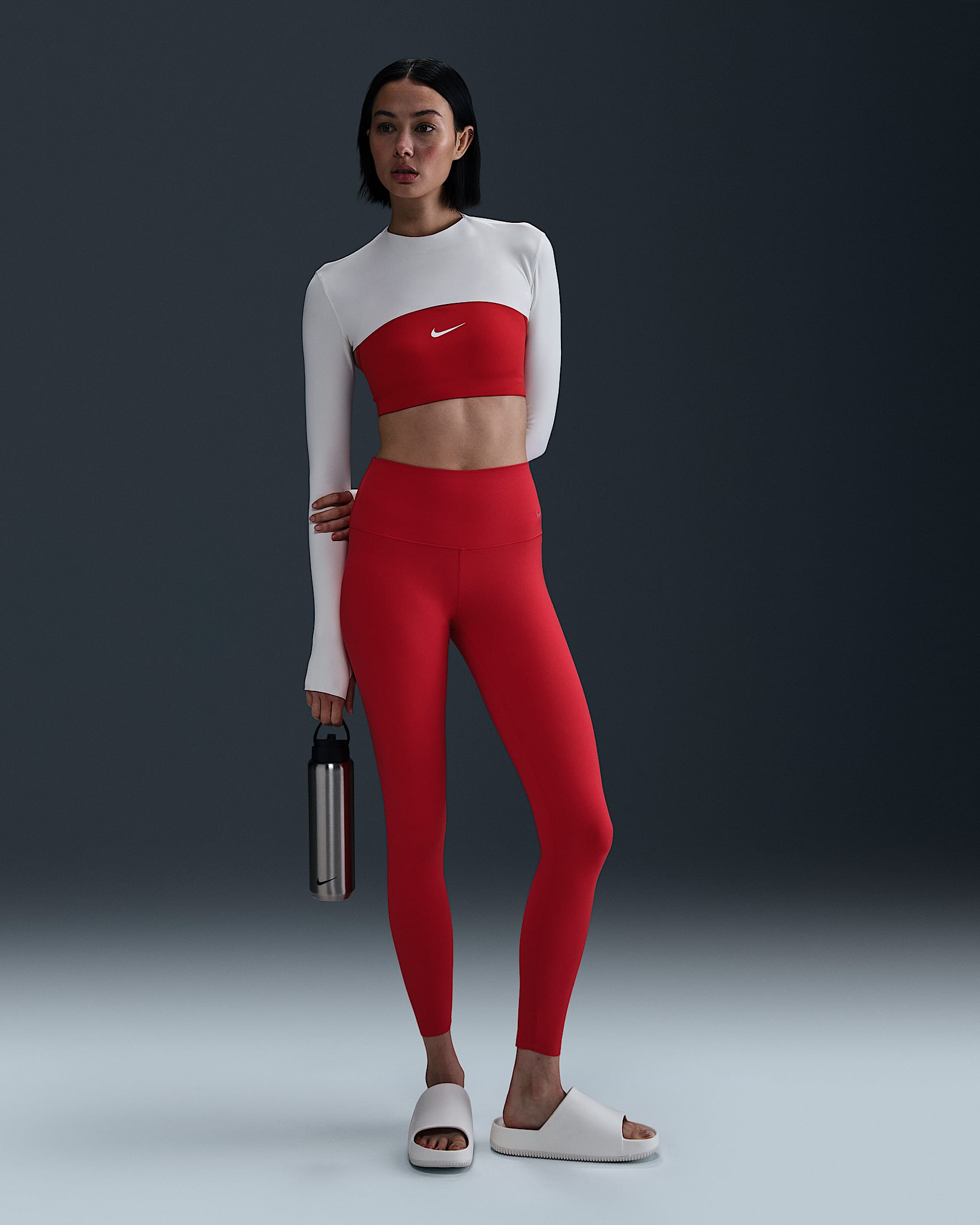 Leggings a tutta lunghezza a vita alta e sostegno leggero Nike Zenvy – Donna - University Red/Nero