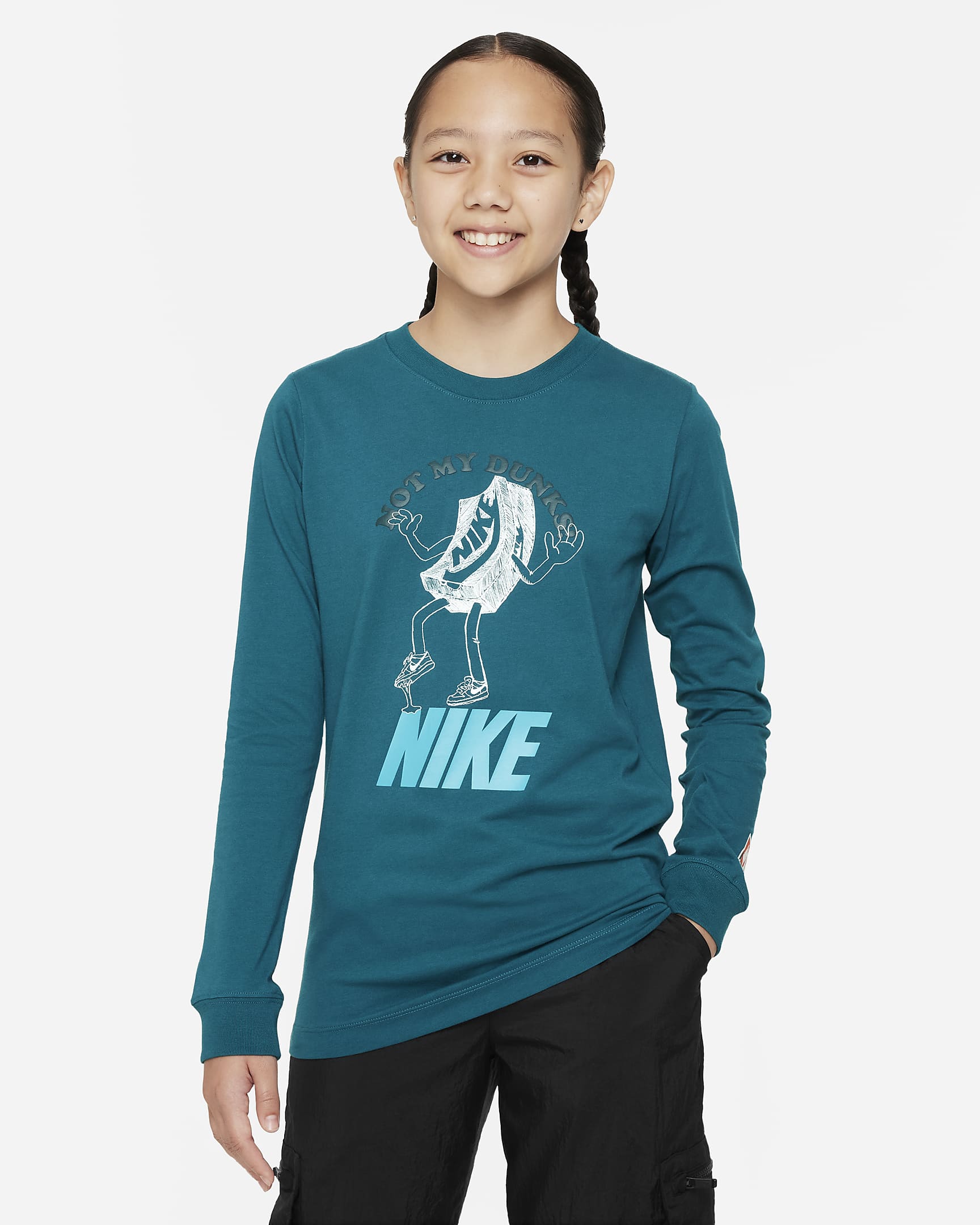 Nike Sportswear Older Kids' Long-Sleeve T-Shirt - Geode Teal