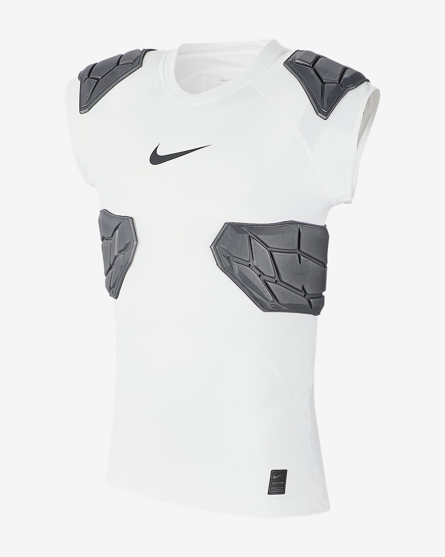 Playera de fútbol americano HyperStrong para niño talla grande Nike Pro - Blanco/Negro