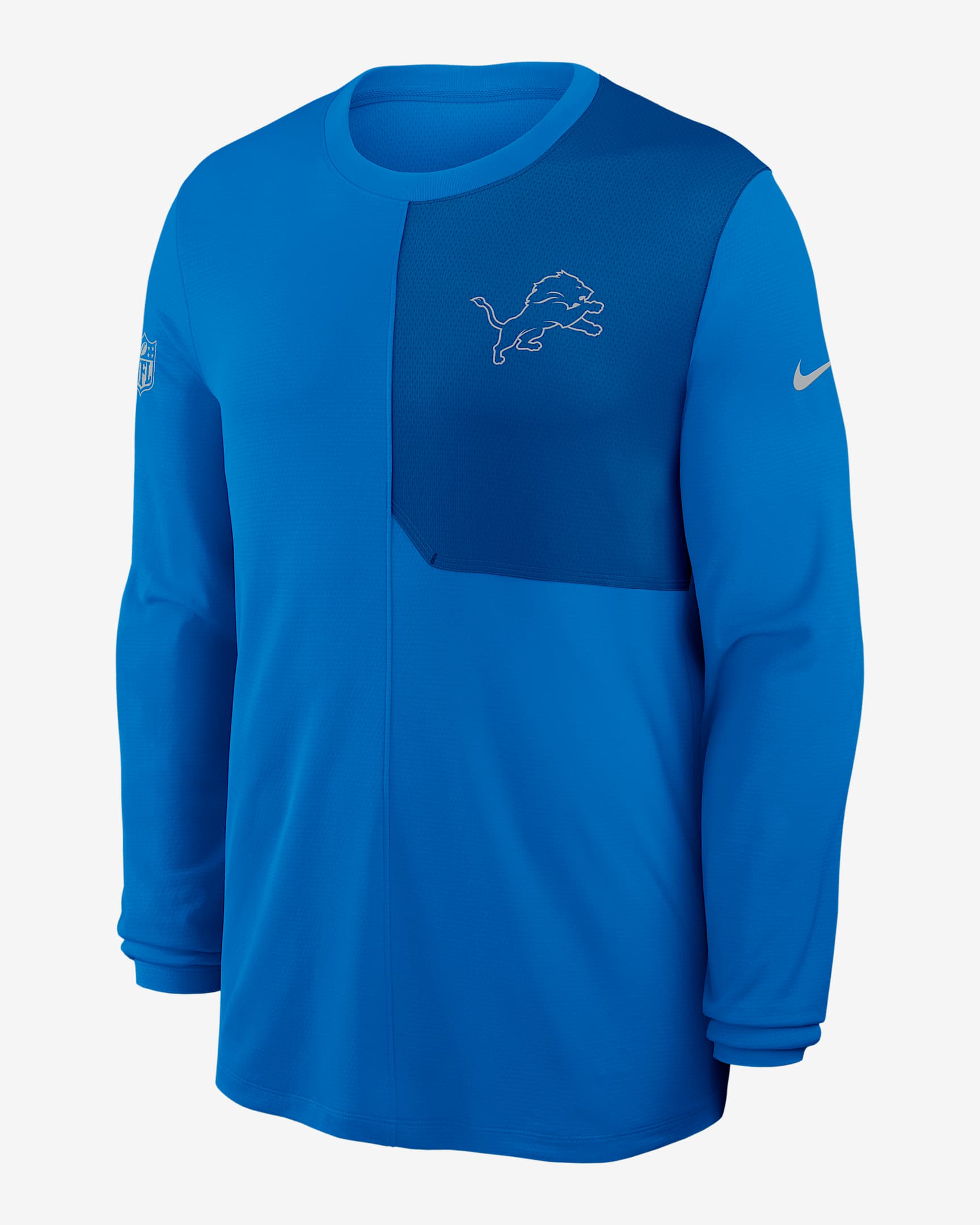 Detroit Lions Sideline Coach Men's Nike Dri-FIT NFL Long-Sleeve Top - Blue