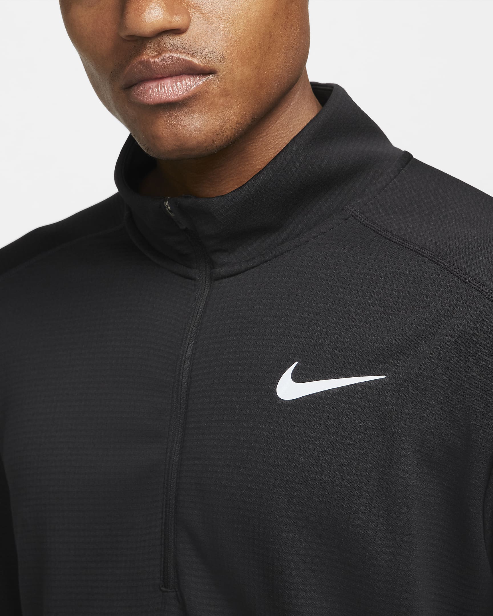 Nike Pacer-løbeoverdel med 1/2 lynlås til mænd - sort/sort