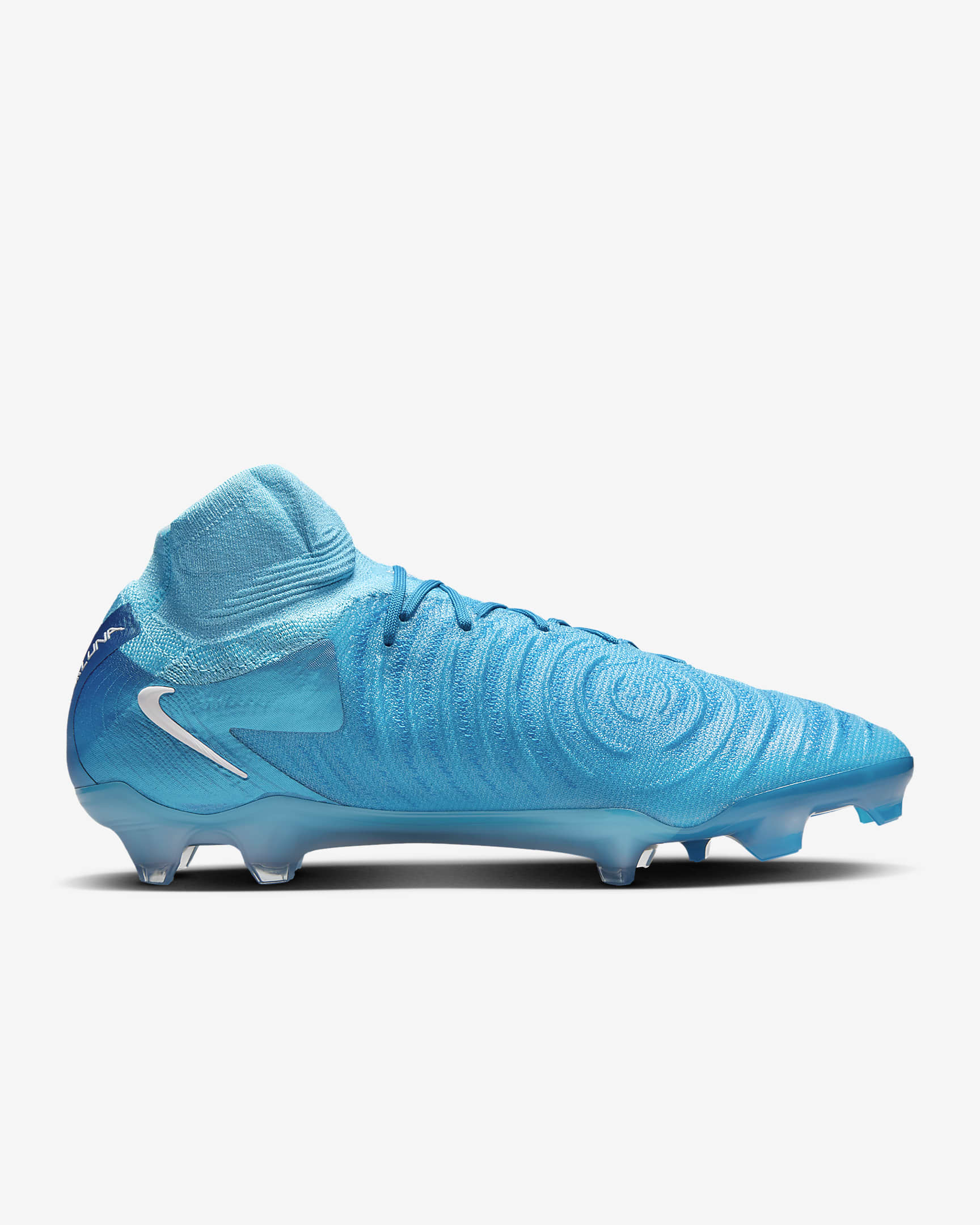 Nike Phantom Luna 2 Elite fotballsko med høy profil til gress - Blue Fury/Hvit