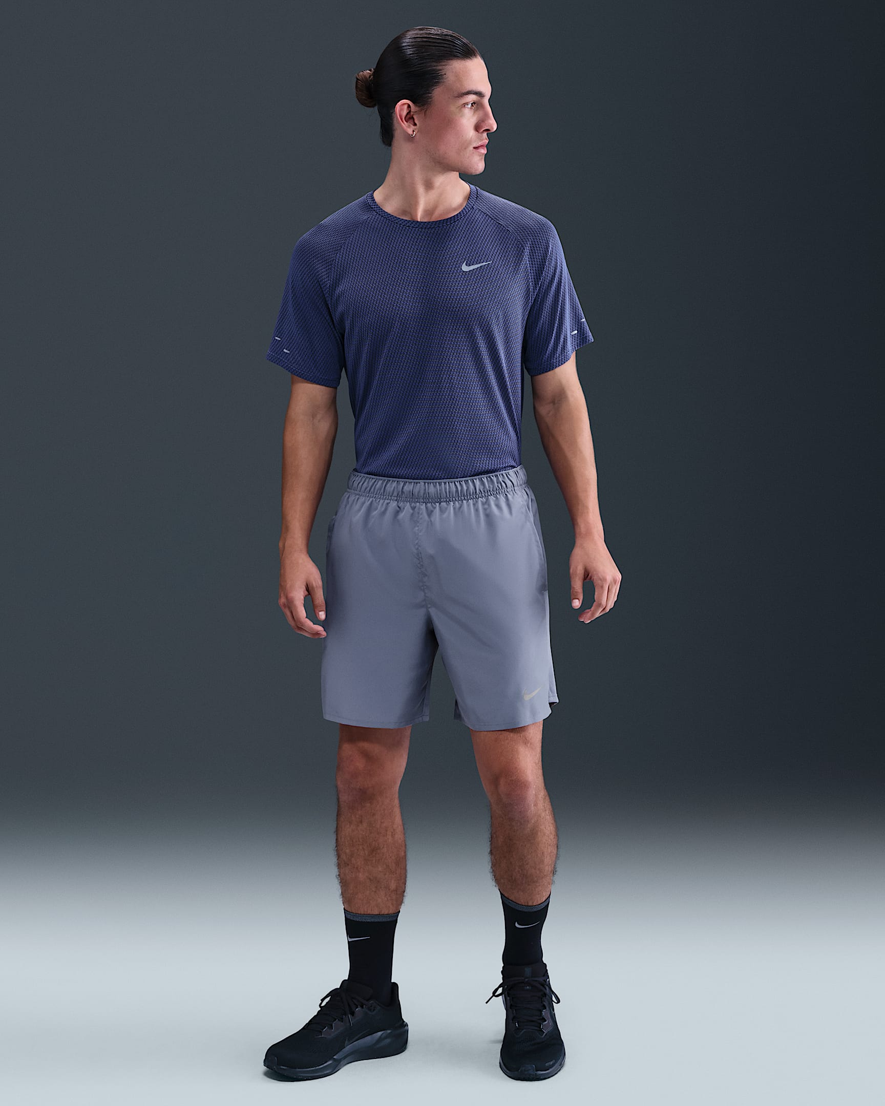 Nike Challenger Men's Dri-FIT 18cm (approx.) Brief-Lined Running Shorts - World Indigo/World Indigo/Black