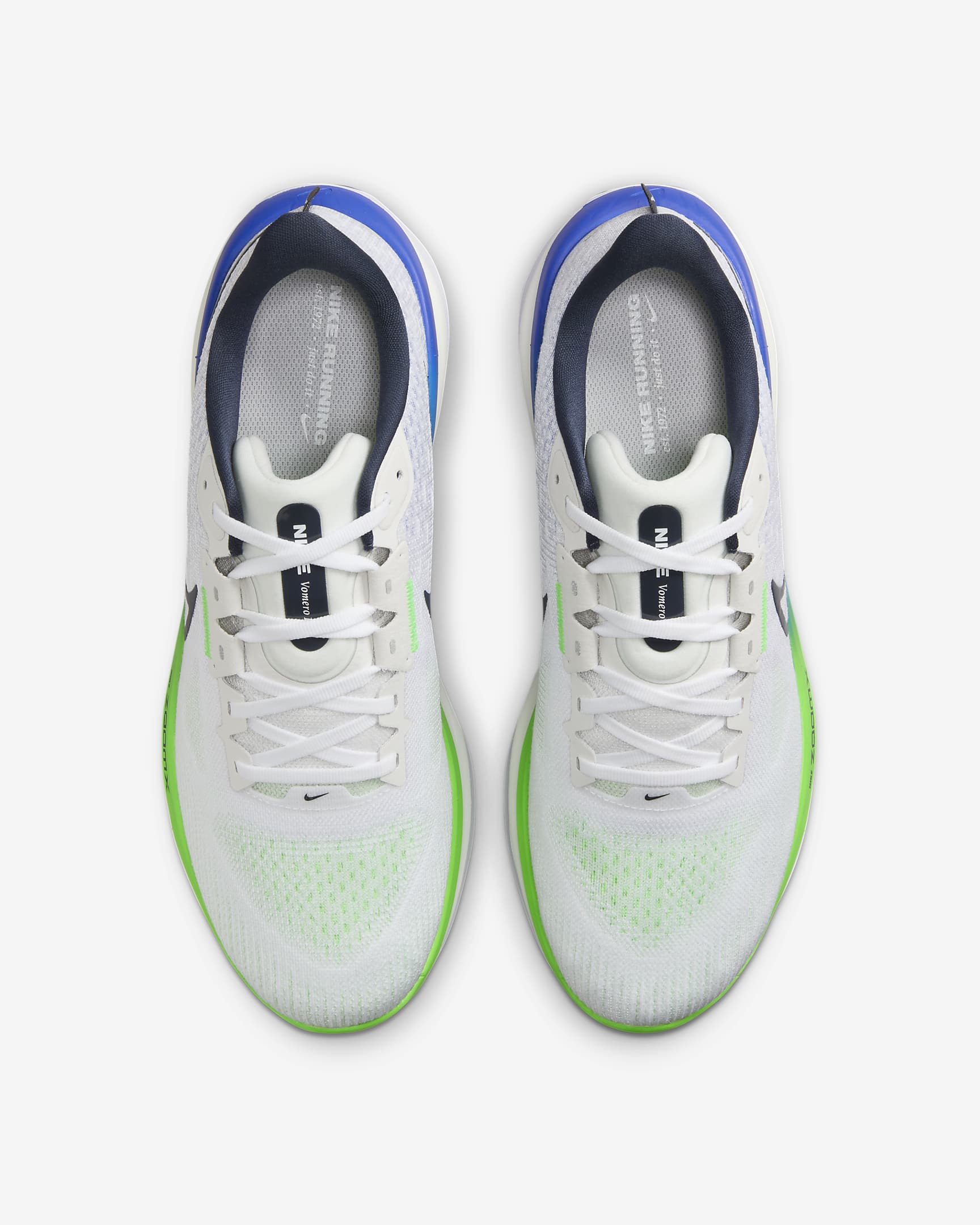 Tenis de correr en pavimento para hombre Nike Vomero 17 - Blanco/Tinte platino/Azul carrera/Trueno azul