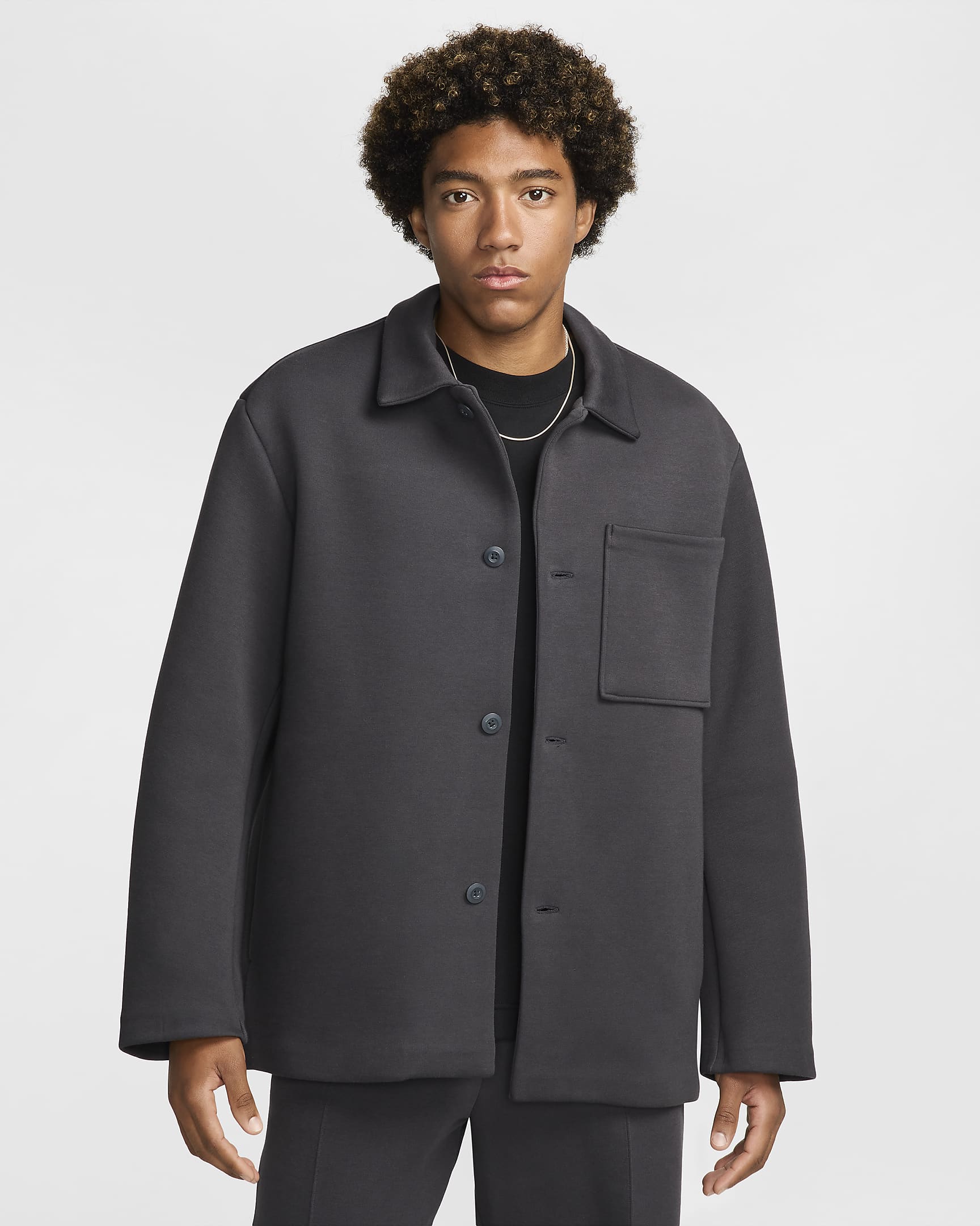 Shacket in fleece Nike Tech – Uomo - Antracite/Antracite