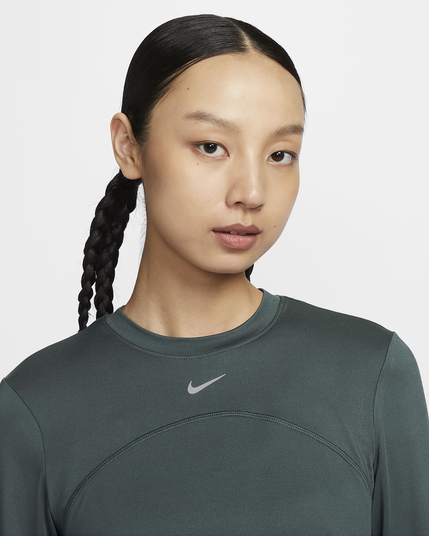 Nike Dri-FIT Swift UV Women's Crew-Neck Running Top - Vintage Green