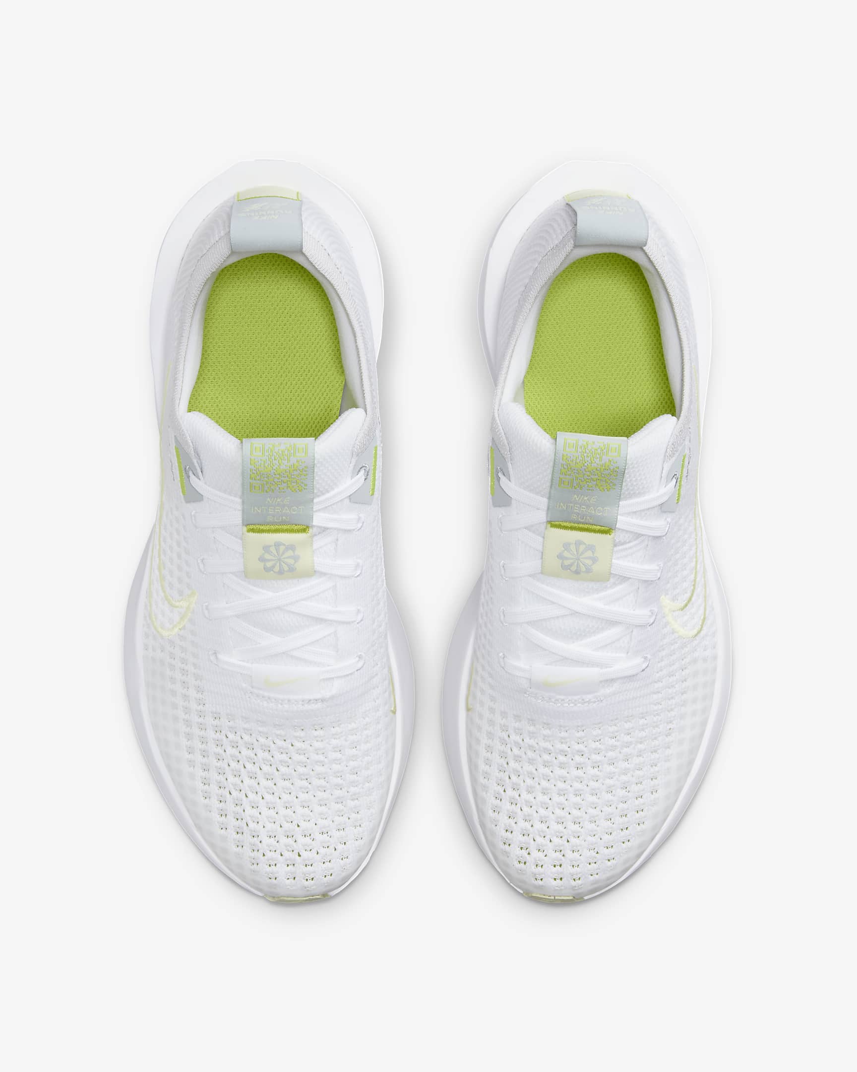 Nike Interact Run Women's Road Running Shoes - White/Vast Grey/Black/Life Lime