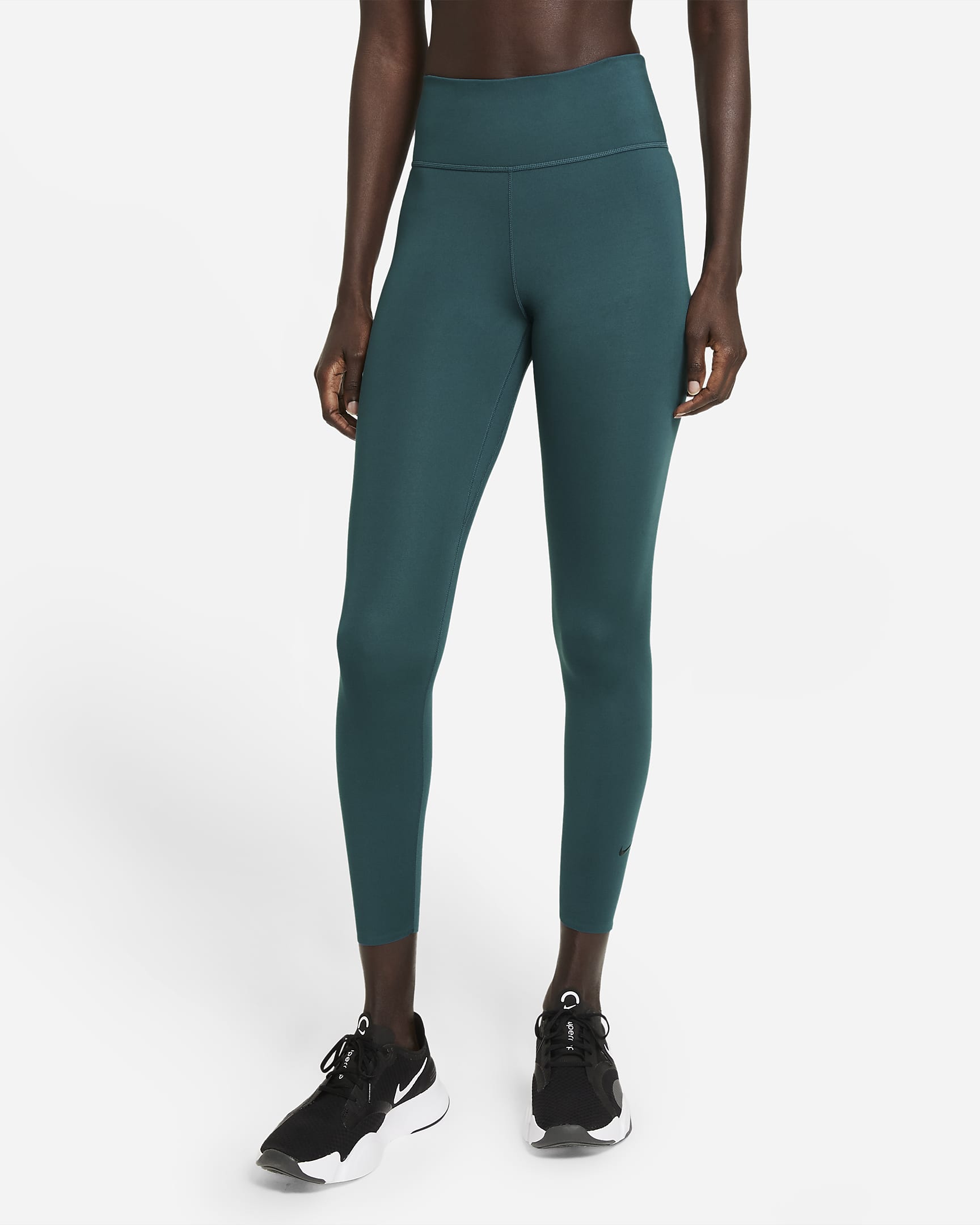 Nike One Luxe Women's Mid-Rise 7/8 Leggings - Dark Teal Green/Clear