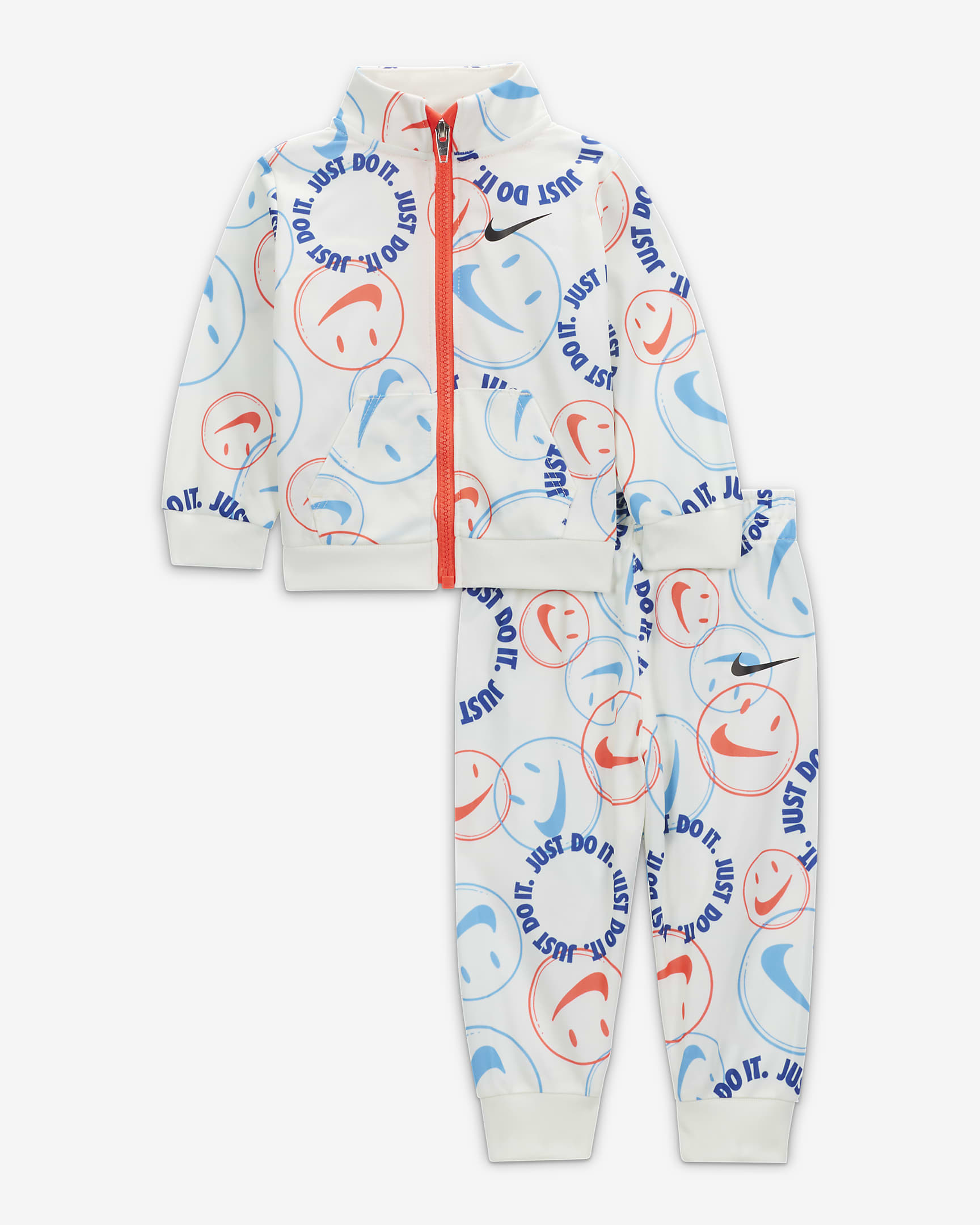 Nike Smiley Swoosh Printed Tricot Set Baby Tracksuit - Sail