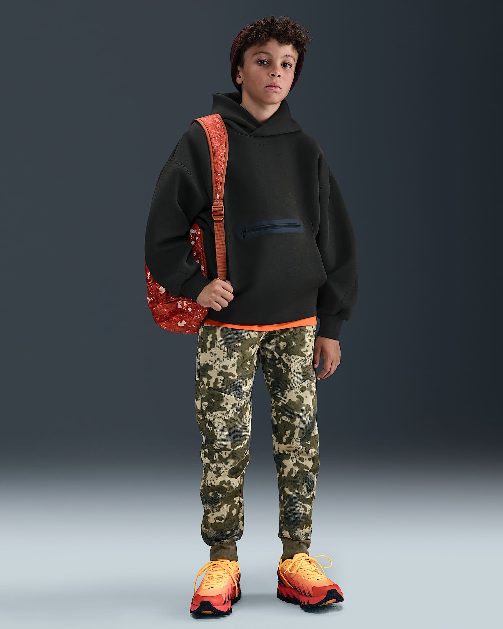 Nike Sportswear Tech Fleece Big Kids' (Boys') Joggers - Neutral Olive/Black
