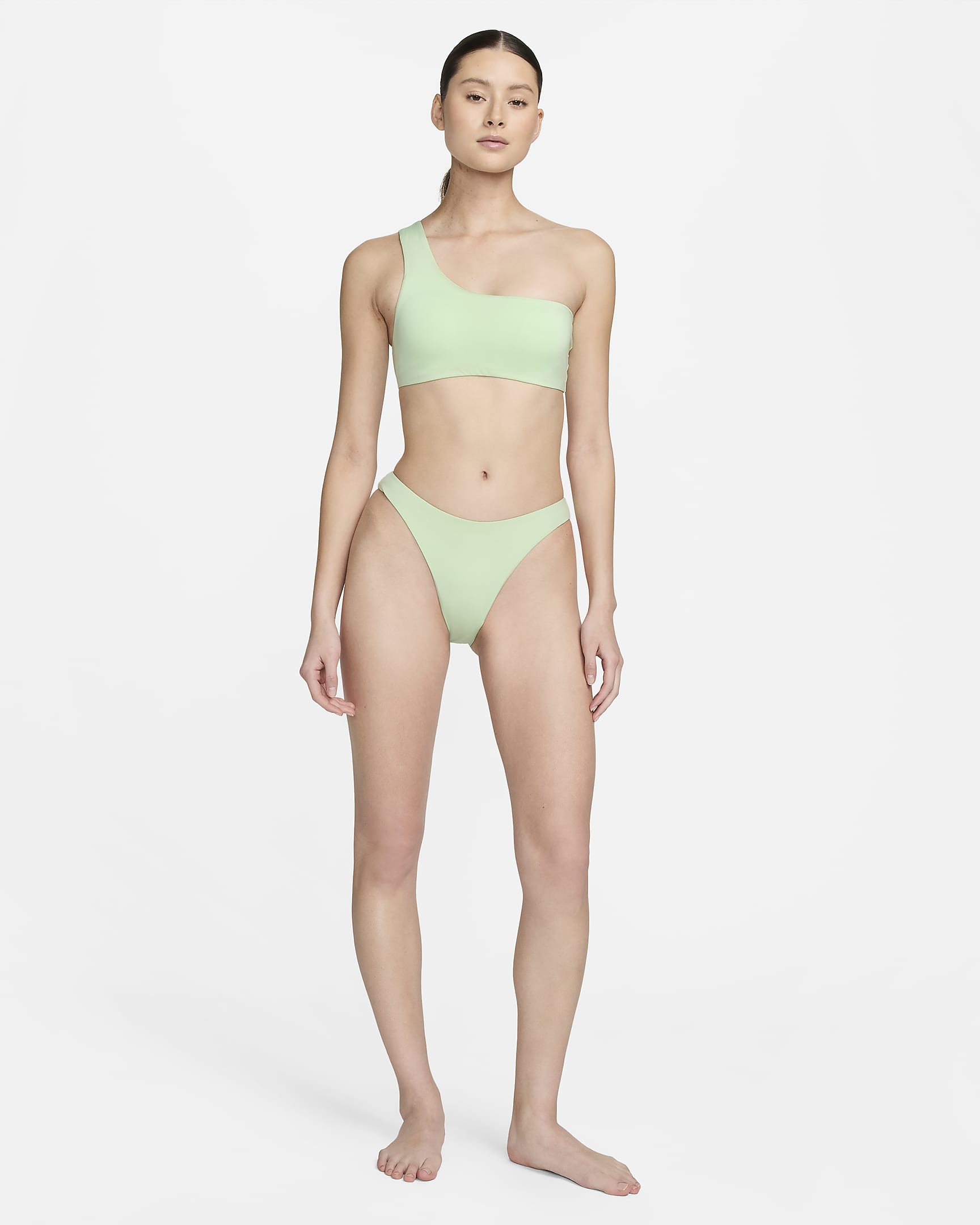 Top de bikini asimétrico para mujer Nike Swim Essential - Verde vapor