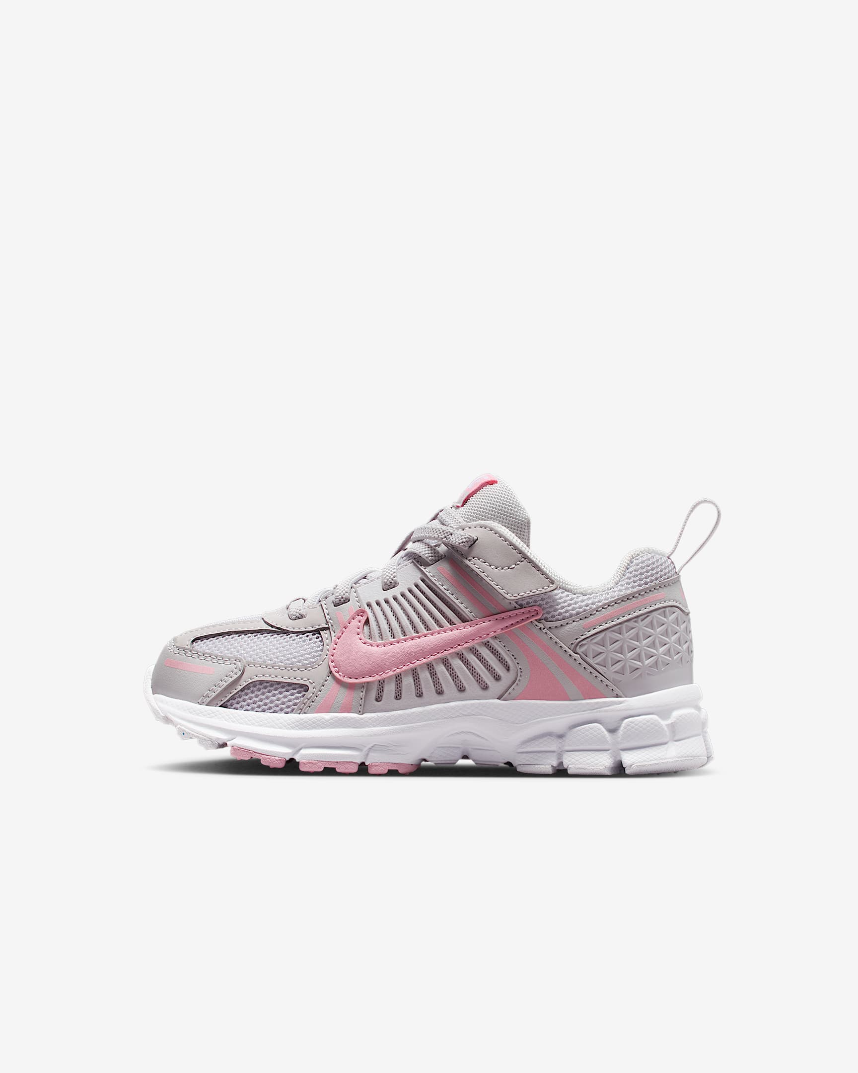 Tenis para niños de preescolar Nike Vomero 5 - Gris vasto/Blanco/Blanco/Rosa suave medio