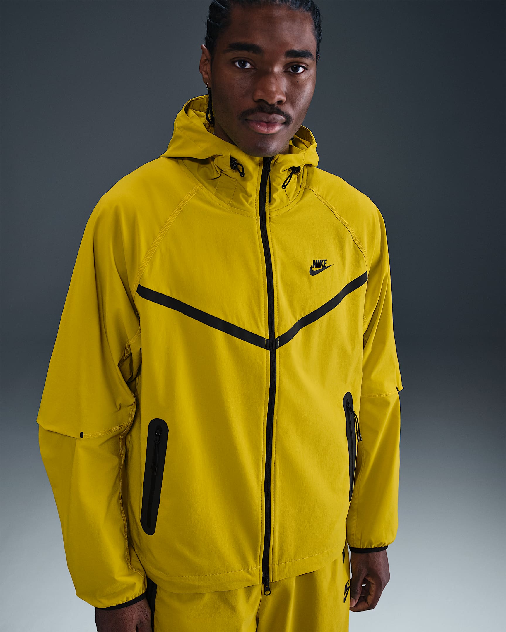 Nike Tech Men's Woven Jacket - Bright Citron/Bright Citron/Black